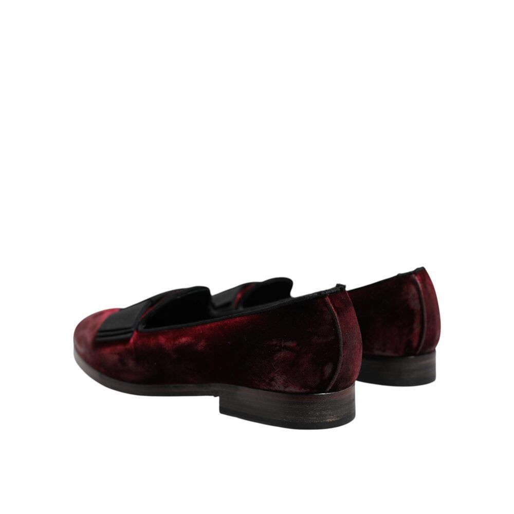 Dolce & Gabbana Dolce & Gabbana Red Velvet Men Slip On Loafers Dress Shoes Size US 7 / EU 40 - 4 Thumbnail