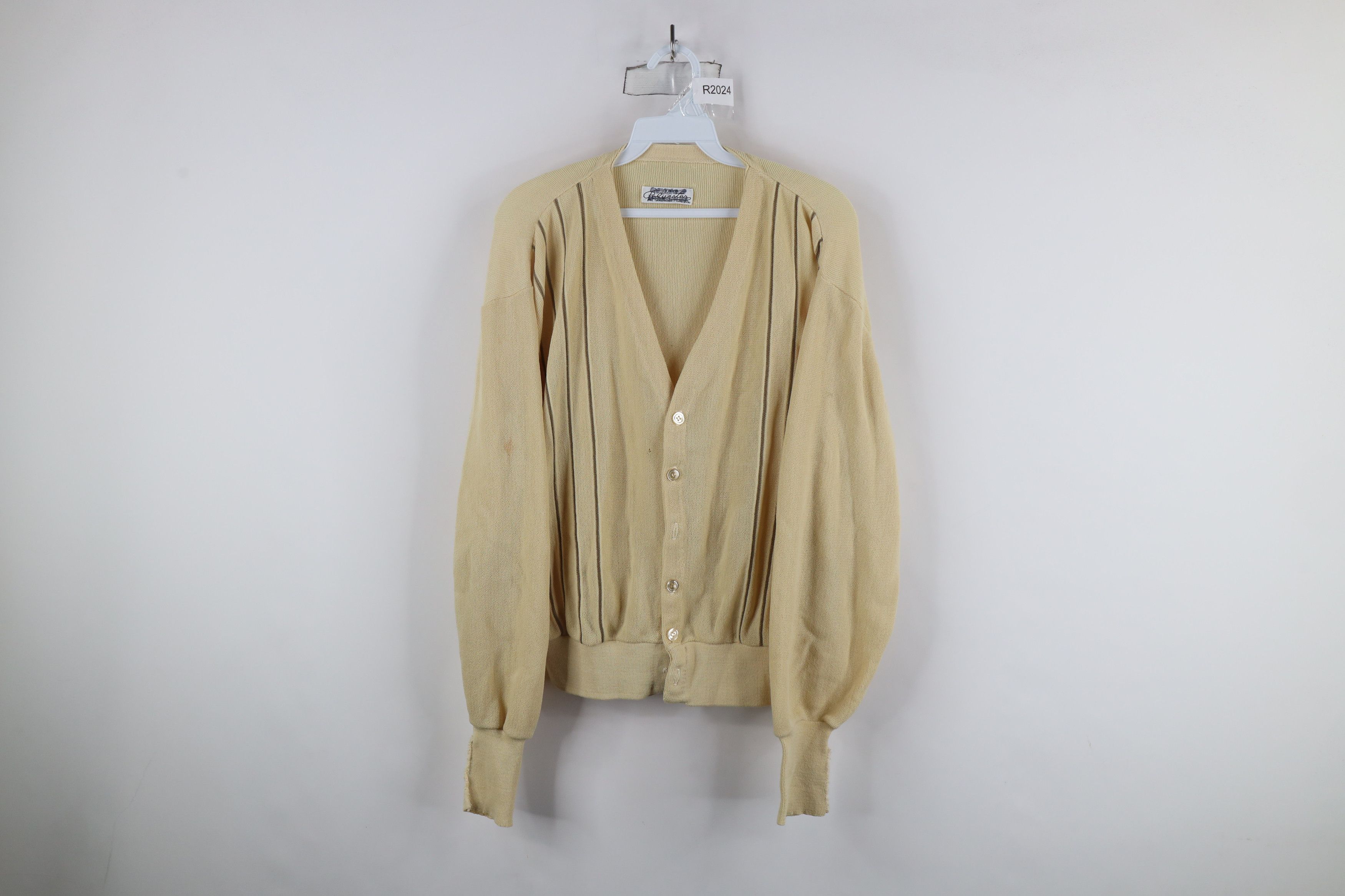 Vintage Vintage 50s Rockabilly Striped Knit Cardigan Sweater USA Size US M / EU 48-50 / 2 - 1 Thumbnail