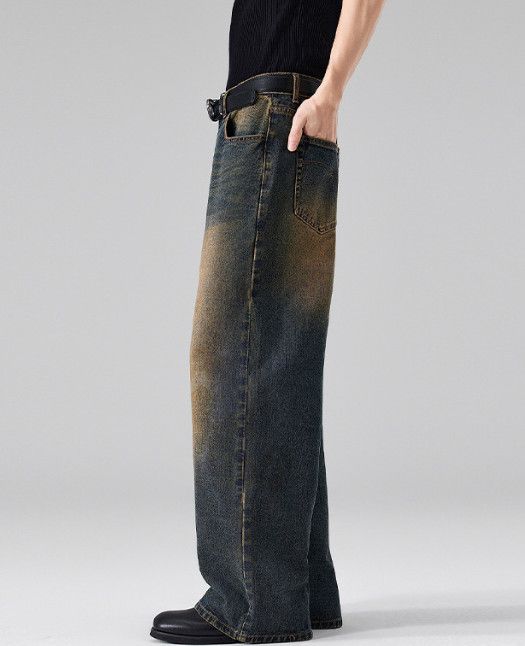Vintage American high street retro distressed wide-leg jeans Size US 32 / EU 48 - 3 Thumbnail