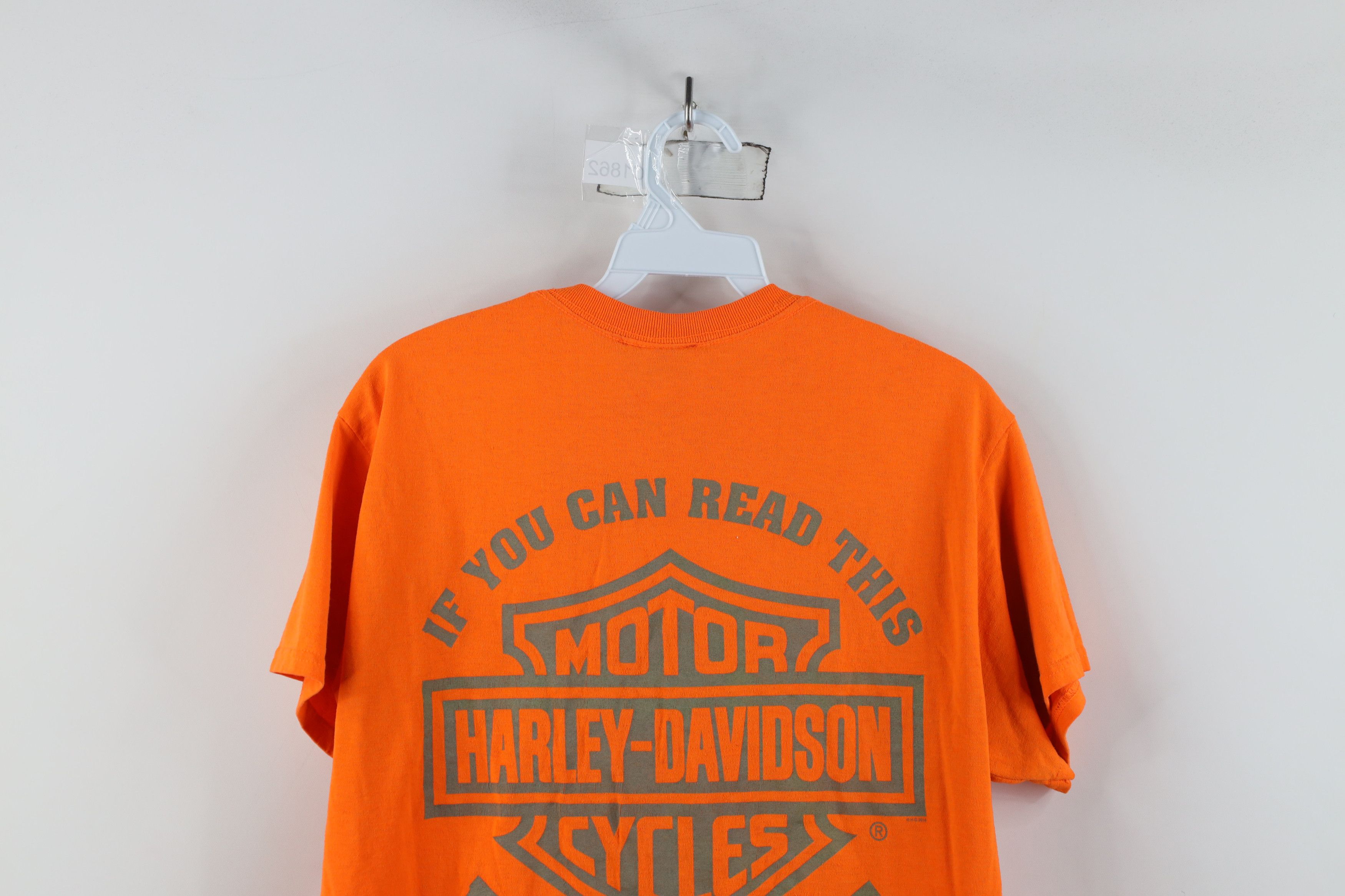 Harley Davidson × Vintage Vintage Y2K Harley Davidson Big Logo T-Shirt Blaze Orange Size US M / EU 48-50 / 2 - 13 Thumbnail