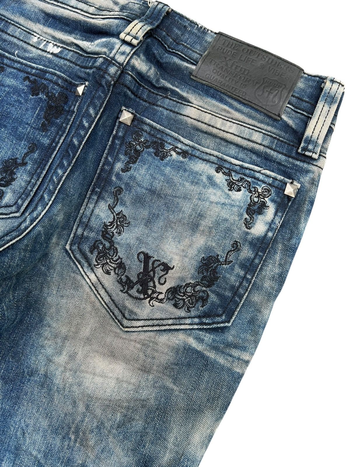 Kapital Xfrm Skull Punk Japanese Distressed Denim Jeans Size US 28 / EU 44 - 7 Thumbnail