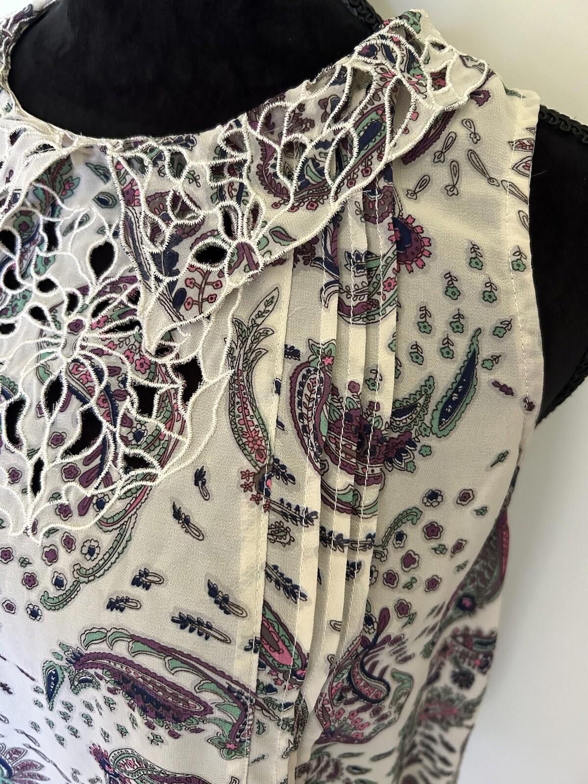 Portland Leather Portmans Corporate Singlet Blouse Paisley - Size 10 (002) Size M / US 6-8 / IT 42-44 - 9 Thumbnail