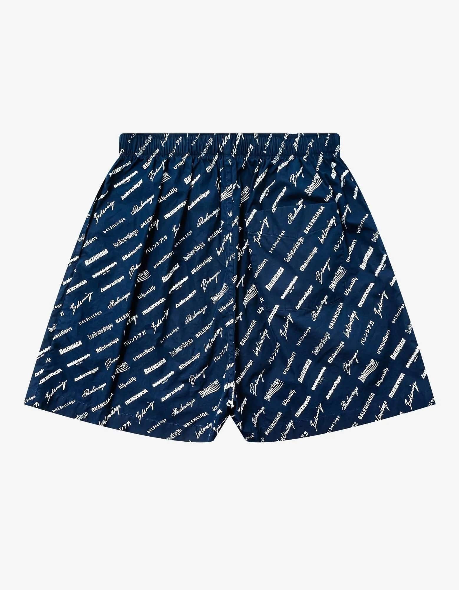 Balenciaga Balenciaga Blue Logomania Pyjama Shorts Size US 30 / EU 46 - 2 Thumbnail