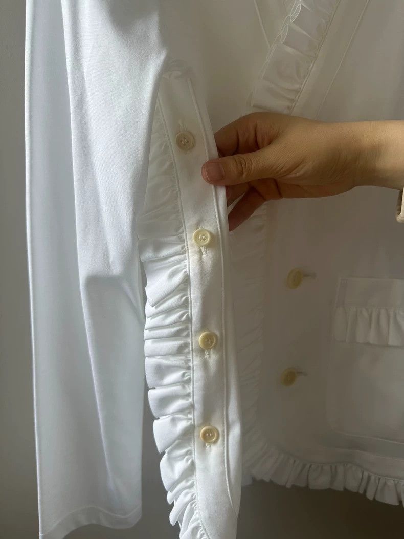 Comme des Garcons Comme Des Garcons Knead lace jacket cotton white Size S / US 4 / IT 40 - 4 Thumbnail
