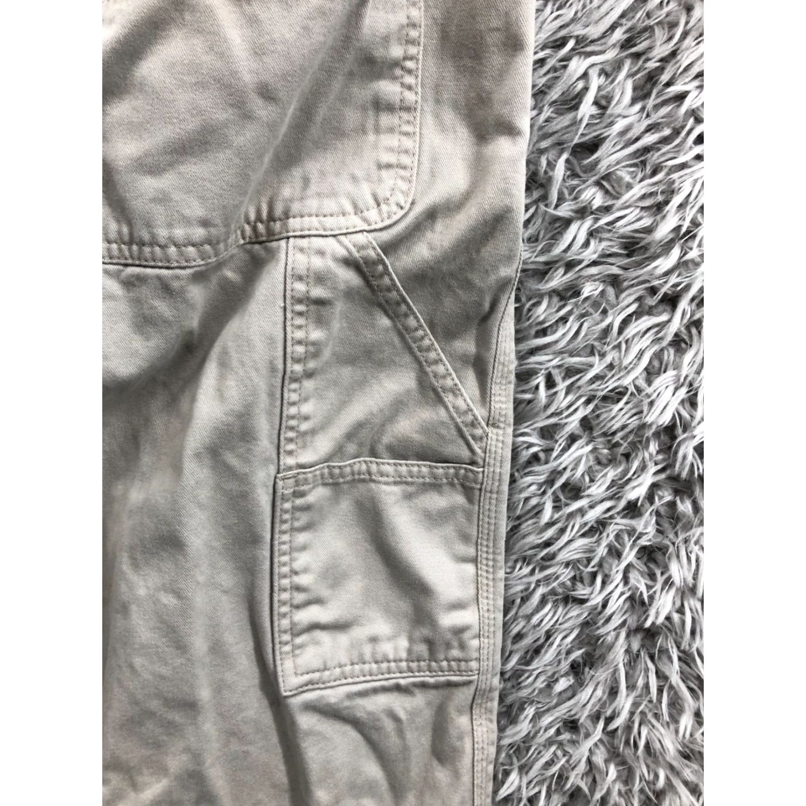Wrangler Wrangler Originals Straight Carpenter Pants Mens 38x32 Beige Regular Straight 5-Pocket Zip Front Button Zipper logo Denim Knit? Size US 38 / EU 54 - 7 Thumbnail
