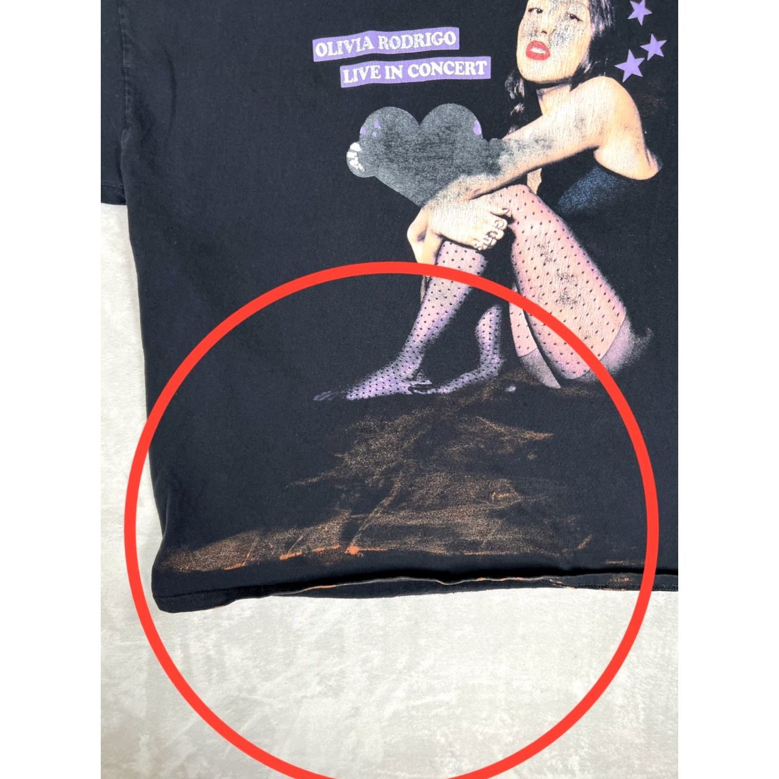 Vintage Olivia Rodrigo Guts World Tour Live T-Shirt 2XL Black Crew Neck Short Sleeve Unisex Adults Concert Merch Casual Stained Size XXL / US 16-18 / IT 52-54 - 3 Thumbnail