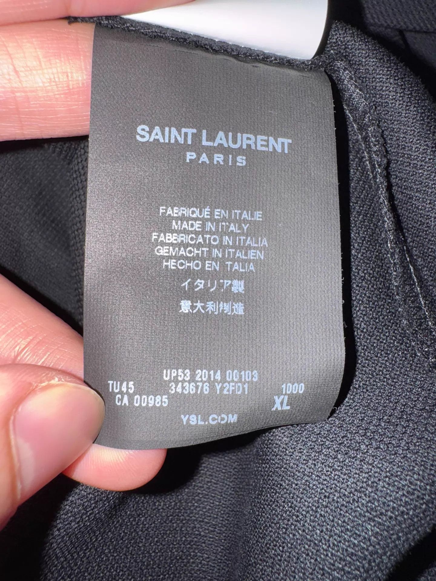 Yves Saint Laurent YSL Black Label Lambskin Collar Cotton Polo Shirt XL Size US XL / EU 56 / 4 - 5 Thumbnail