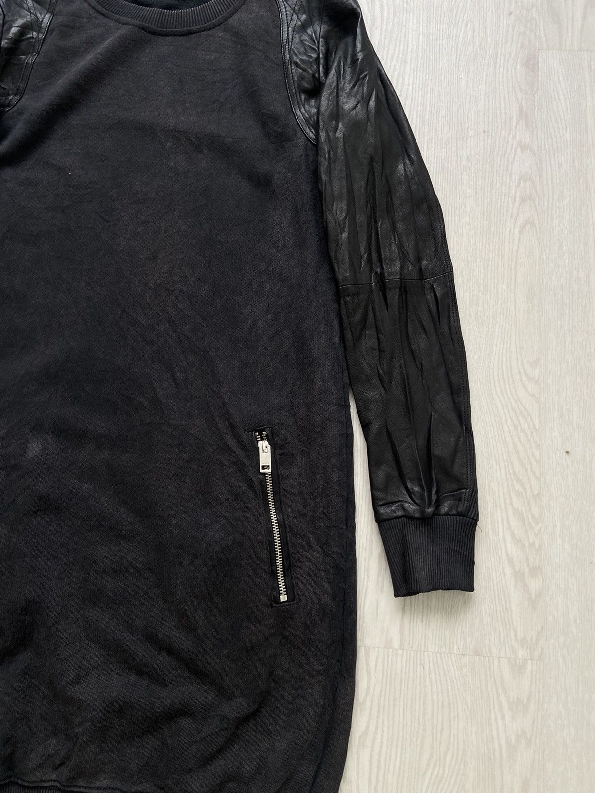 Diesel × Diesel Black Gold Vintage Diesel Lambskin Hybrid Zipper Dress Sweatshirt Size M / US 6-8 / IT 42-44 - 5 Thumbnail