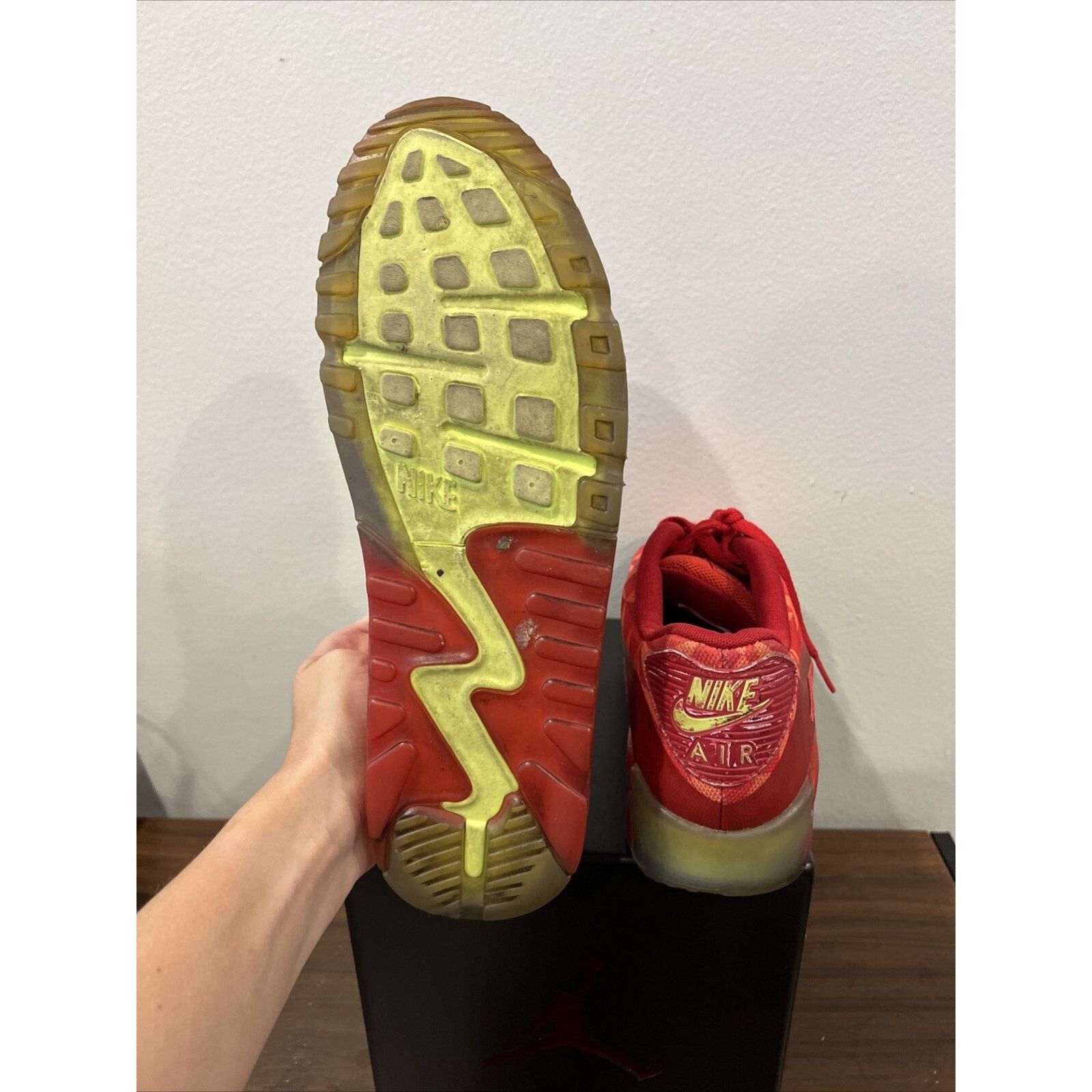 Nike Size 10,5 - Nike Air Max 90 Ice Gym Red Size US 10.5 / EU 43-44 - 10 Thumbnail