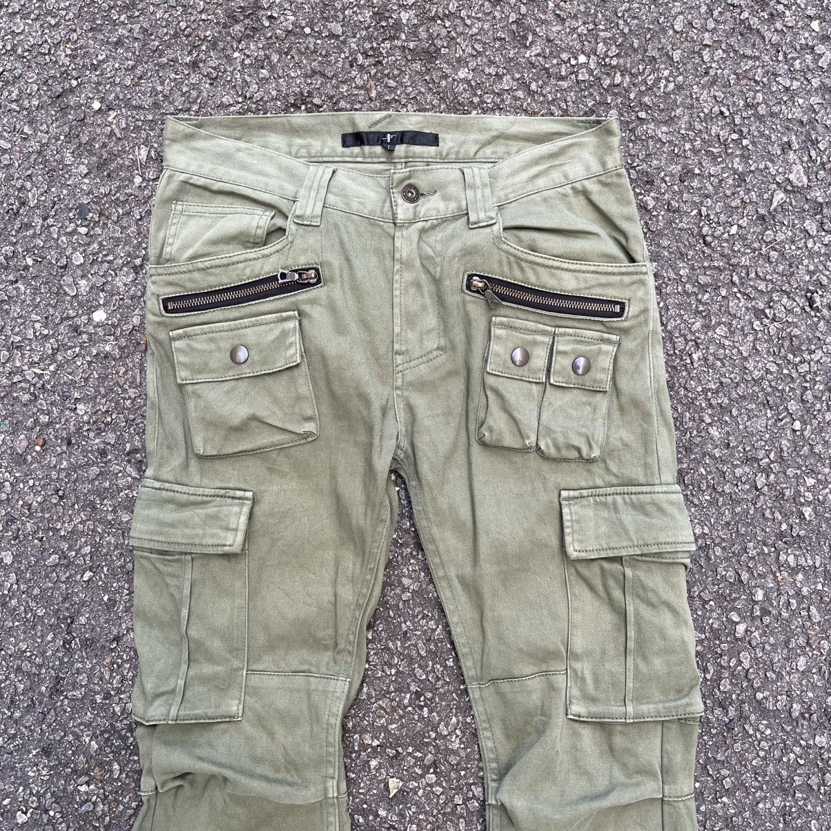 Hysteric Glamour Flared Cargo Green Pants NO ID Japan Multi Pockets Bootcut Size US 29 - 3 Thumbnail