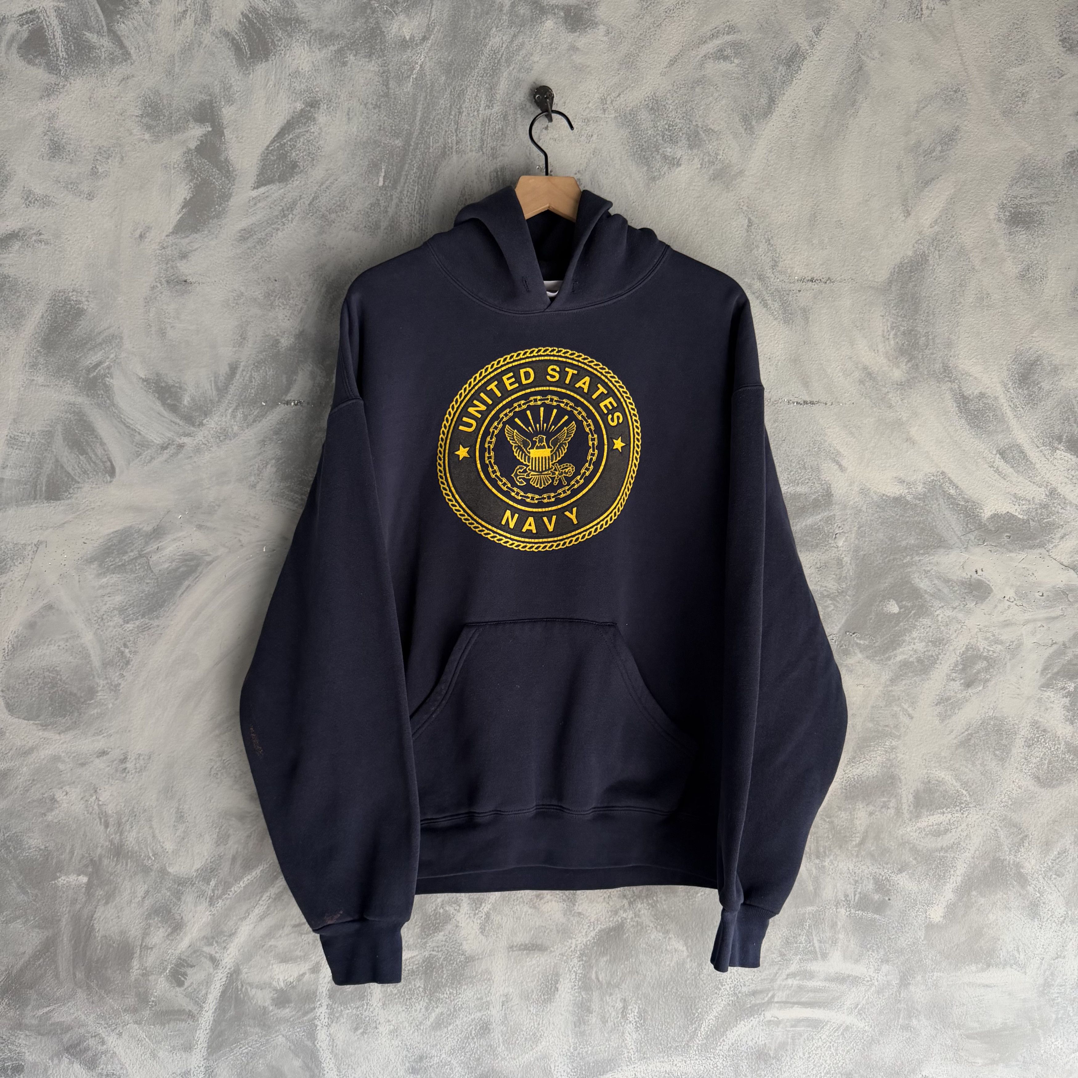 Soffe VTG Soffe Hoodie US Navy Pullover Graphic Sweatshirt USA Size US XL / EU 56 / 4 - 1 Thumbnail