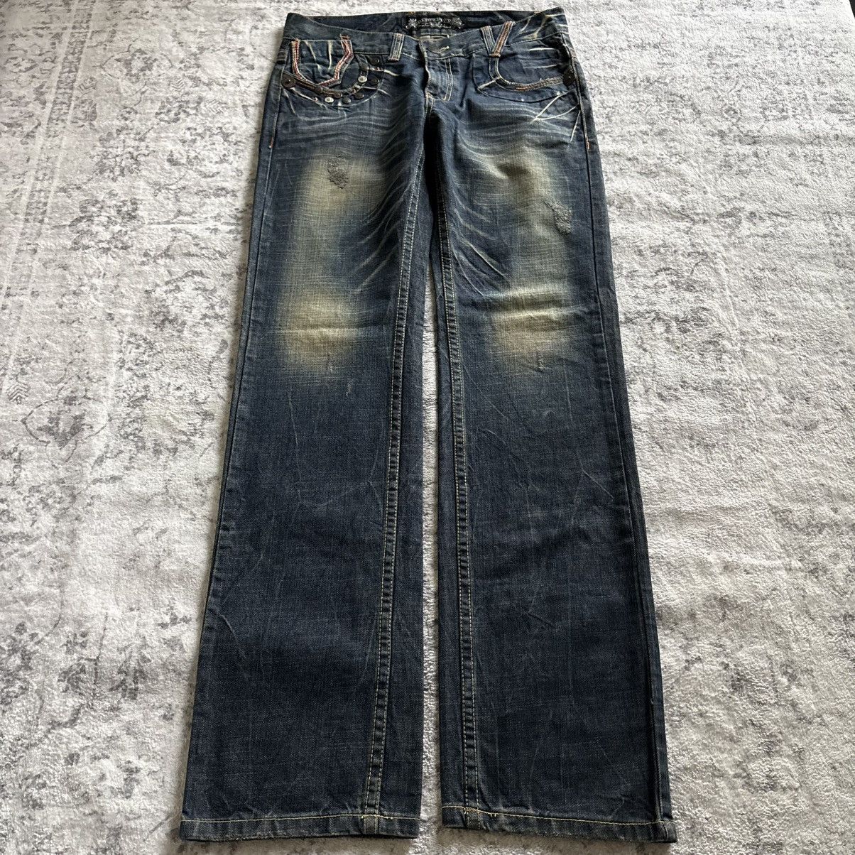 Red Pepper Embellished Faded Denim Blue Jeans