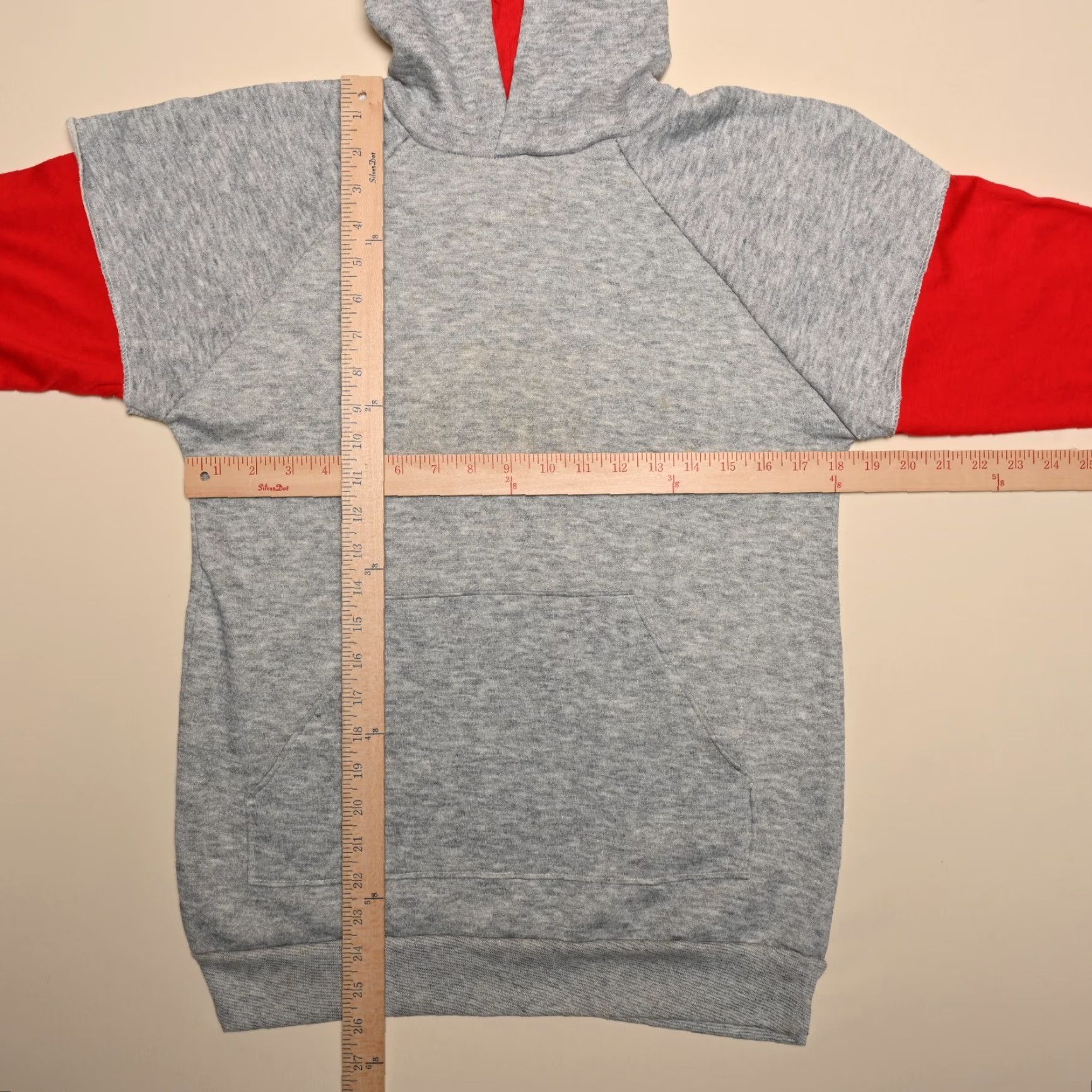 Vintage VINTAGE 1st String Hoodie Mens 80s Gray/Red Pullover Long Sleeve M (Medium) Size US M / EU 48-50 / 2 - 5 Thumbnail
