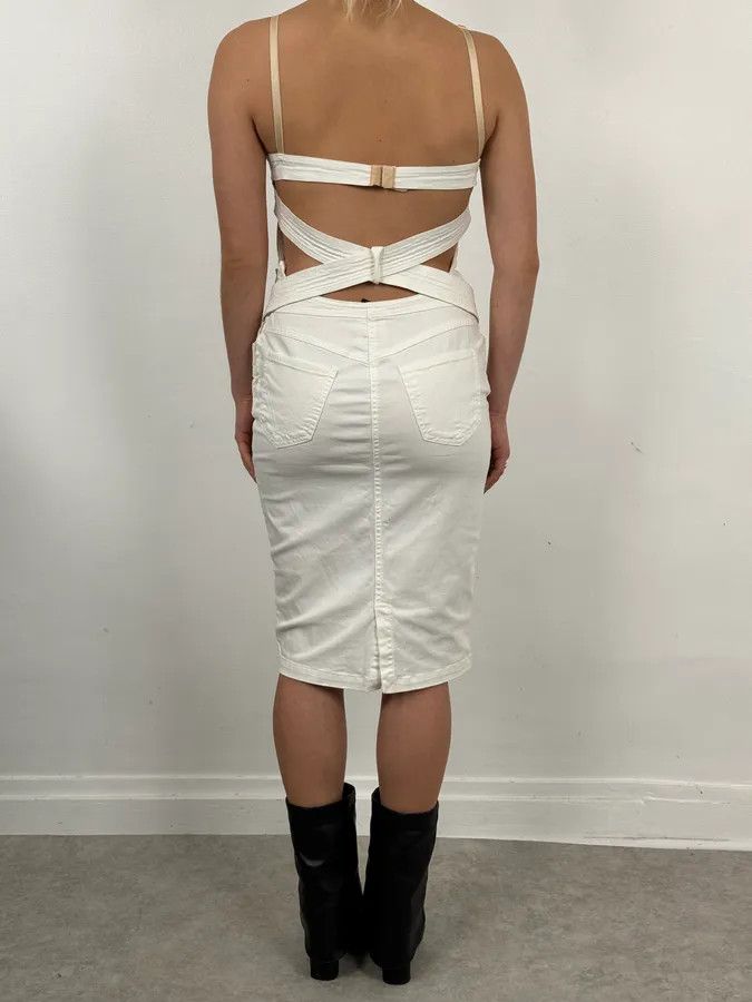 Dolce & Gabbana 2000s Dolce & Gabbana White Cargo Bondage Dress Size S / US 4 / IT 40 - 3 Thumbnail
