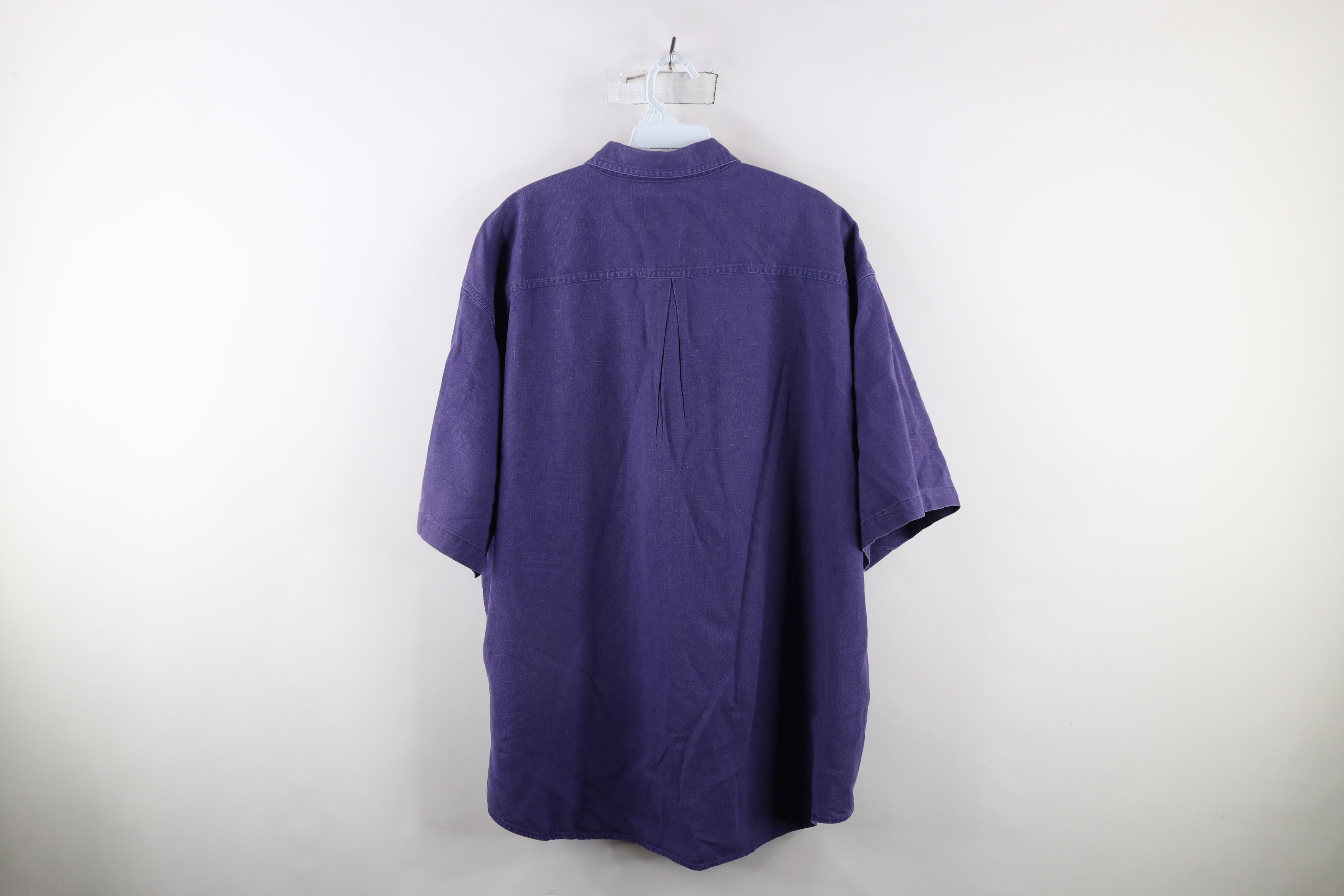 Vintage Vintage 90s Streetwear Linen Blend Short Sleeve Button Shirt Size US XL / EU 56 / 4 - 13 Thumbnail