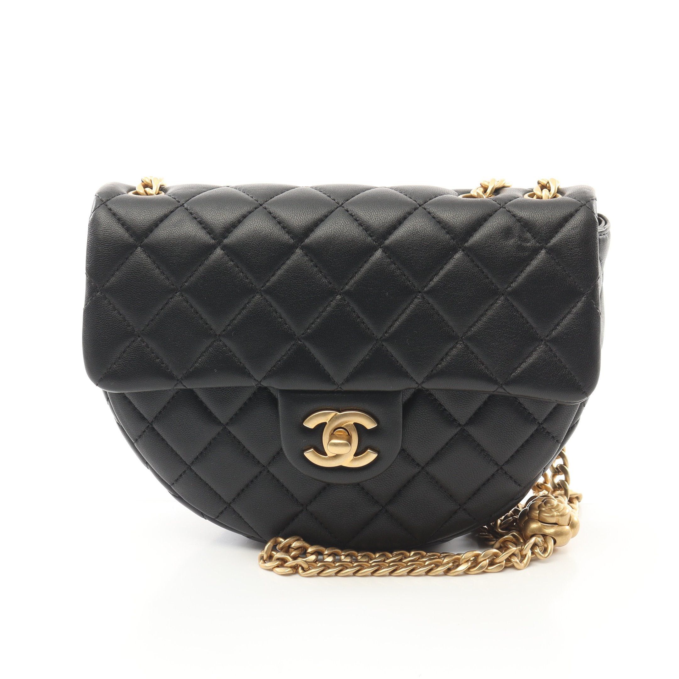 Chanel Chanel Matelasse Chain Shoulder Bag Lambskin Black Gold Hardware Size ONE SIZE - 1 Thumbnail