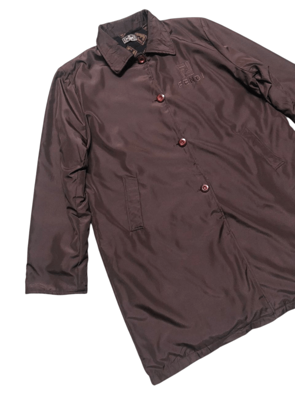 Fendi Vintage Fendi Mare Big Logo Monogram Lining Trenchcoat Size US L / EU 52-54 / 3 - 7 Thumbnail