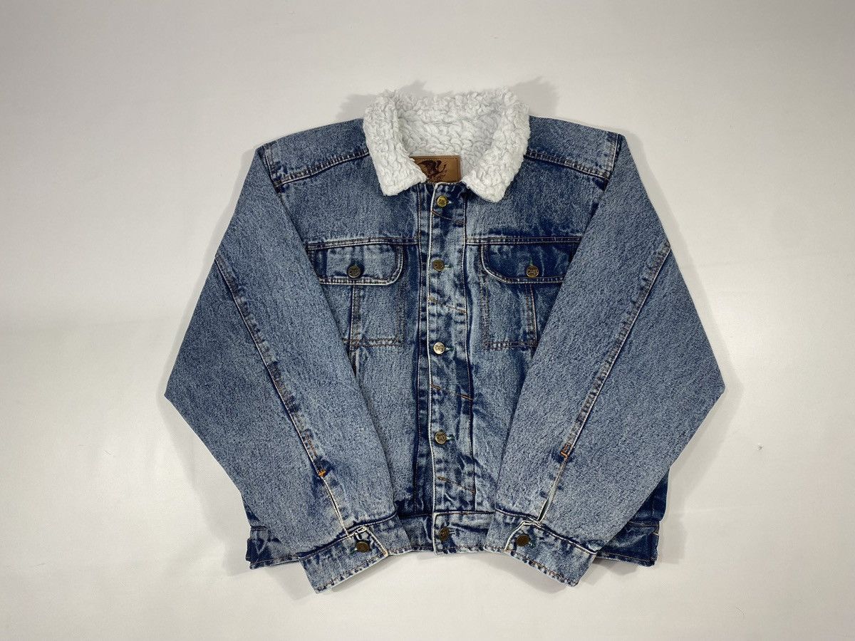 Vintage 🔥LASTDROP🔥 Vintage 90s Baggy Oversized Sherpa Denim Jacket Size US L / EU 52-54 / 3 - 15 Thumbnail
