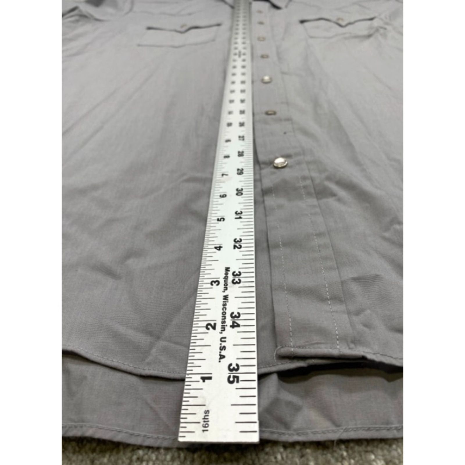 Vintage VINTAGE Ely Cattleman Western Shirt Mens 18 Tall Gray Short Sleeve Pearl Snaps 5570 Size US XXL / EU 58 / 5 - 6 Thumbnail