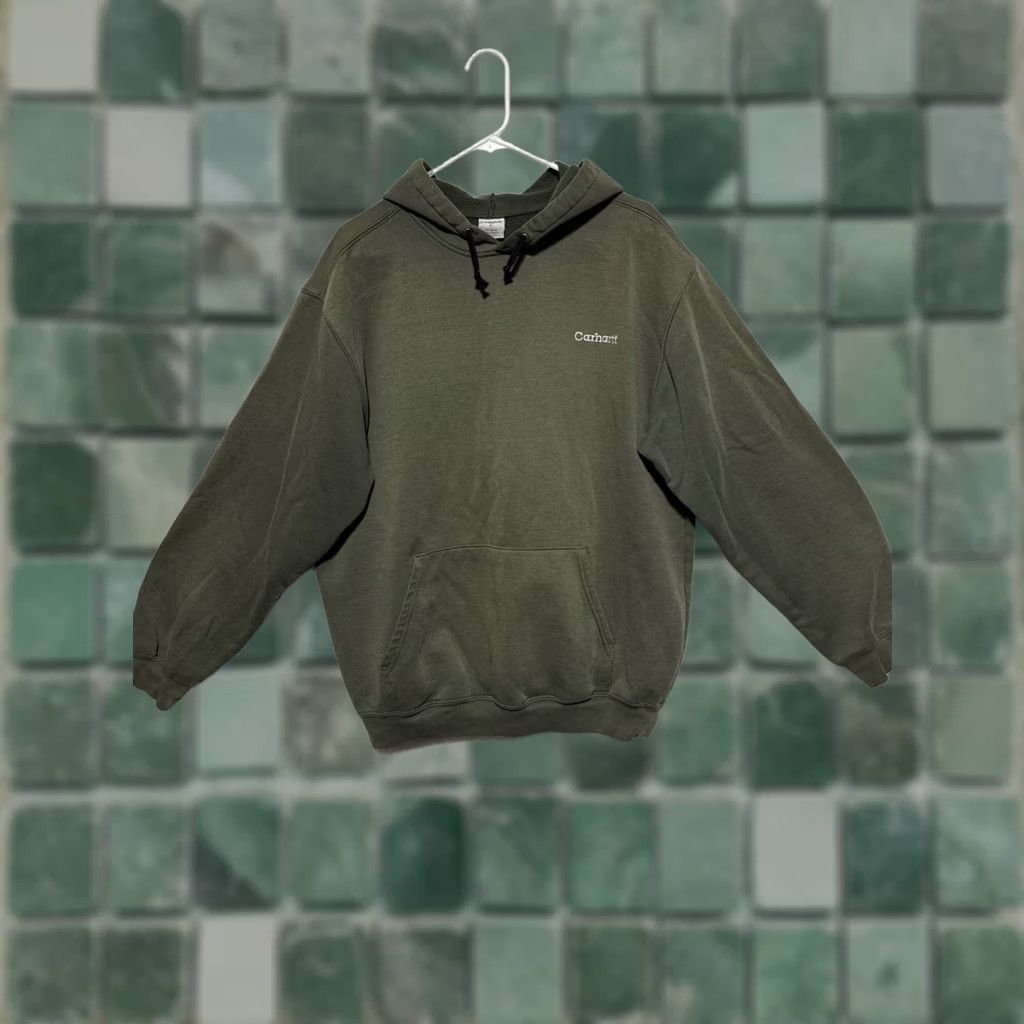 Carhartt VINTAGE Carhartt Hoodie Mens L Pullover Sweatshirt Grunge Y2K Moss Green Size US L / EU 52-54 / 3 - 1 Thumbnail