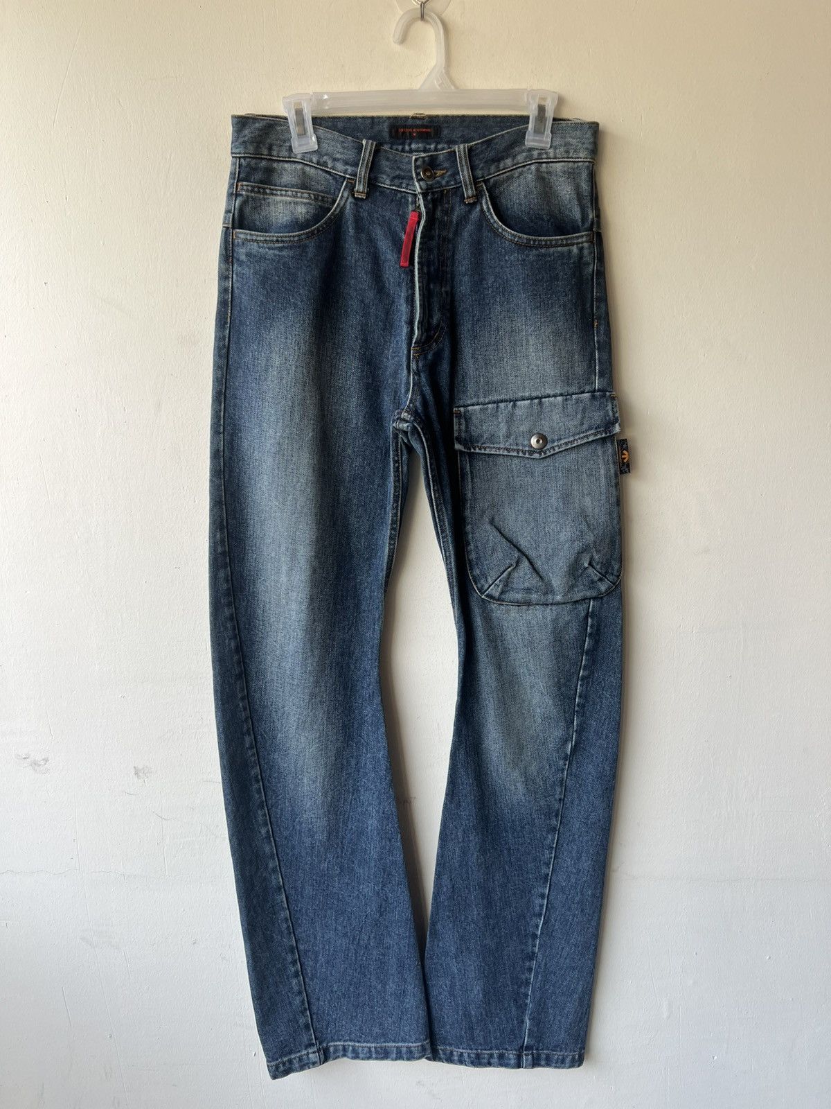 291295=Homme 291295 HOMME Cargo Denim Flare Jeans Size US 30 / EU 46 - 2 Thumbnail