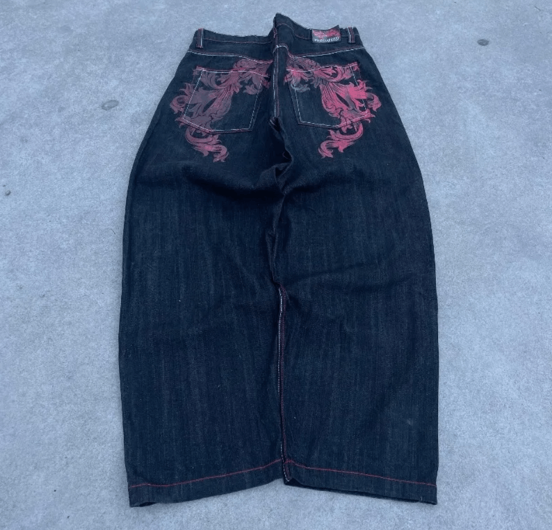 Japanese Brand Geometric Pattern Print Baggy Jeans Size US 36 / EU 52 - 1 Thumbnail