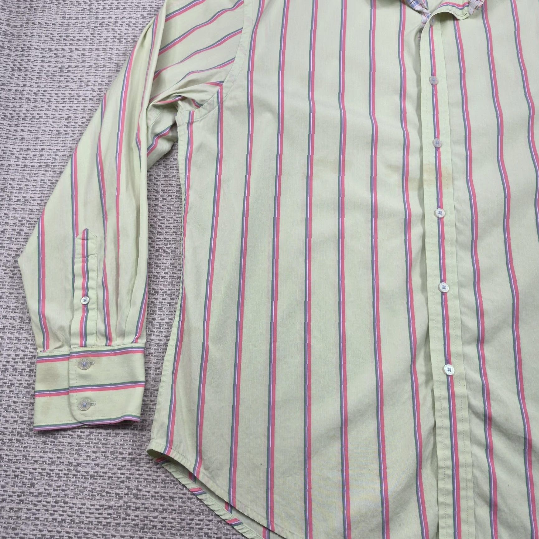 Robert Graham Robert Graham Shirt Mens 2XL Button Up Green Pink Stripe Long Sleeve Casual Shirt Size US XXL / EU 58 / 5 - 3 Thumbnail