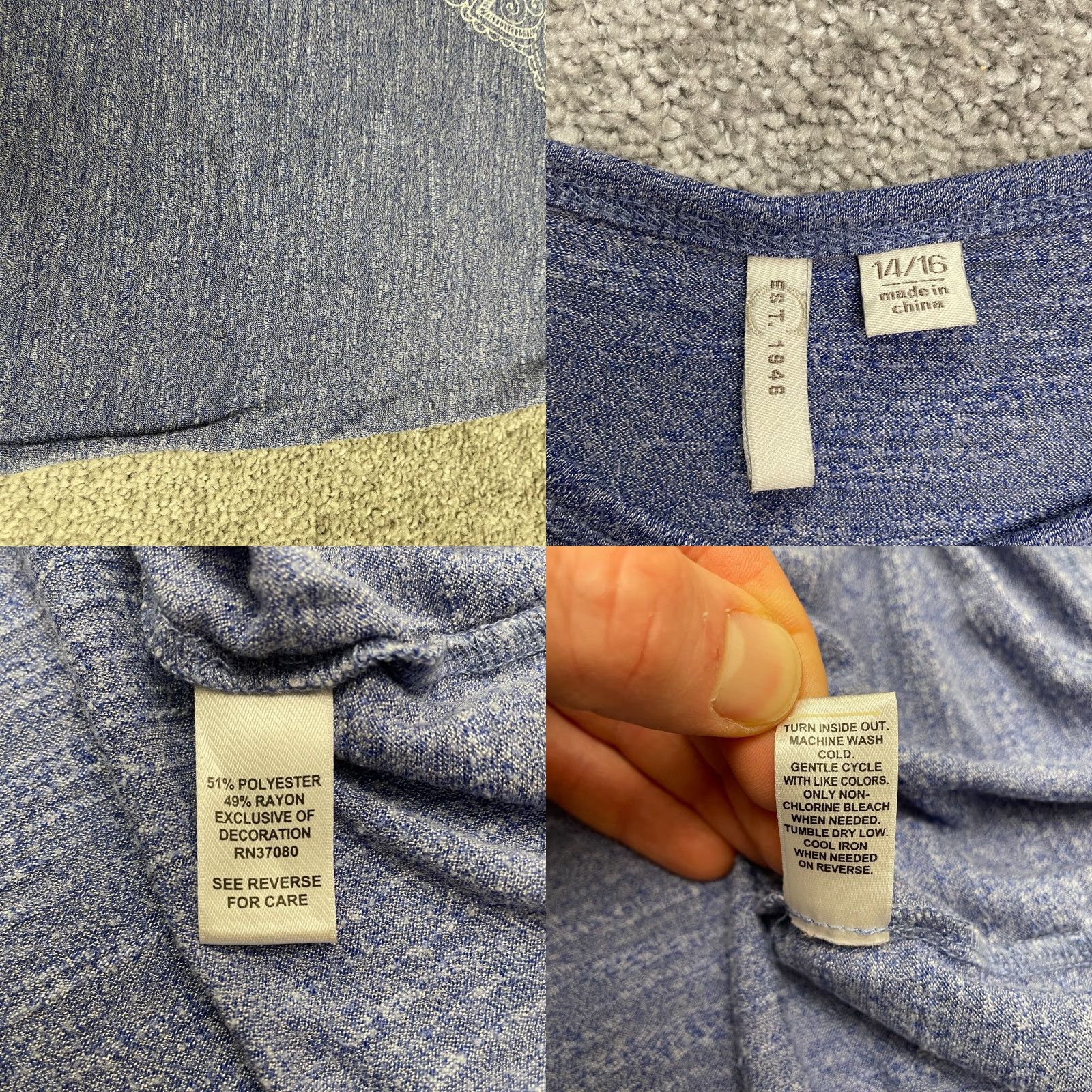 Vintage **Womens Plus Size Blue V-Neck Casual T-Shirt Cato** User: **Blue V-Neck Casual T-Shirt - Womens Plus Size Cato** Size XL / US 12-14 / IT 48-50 - 8 Thumbnail
