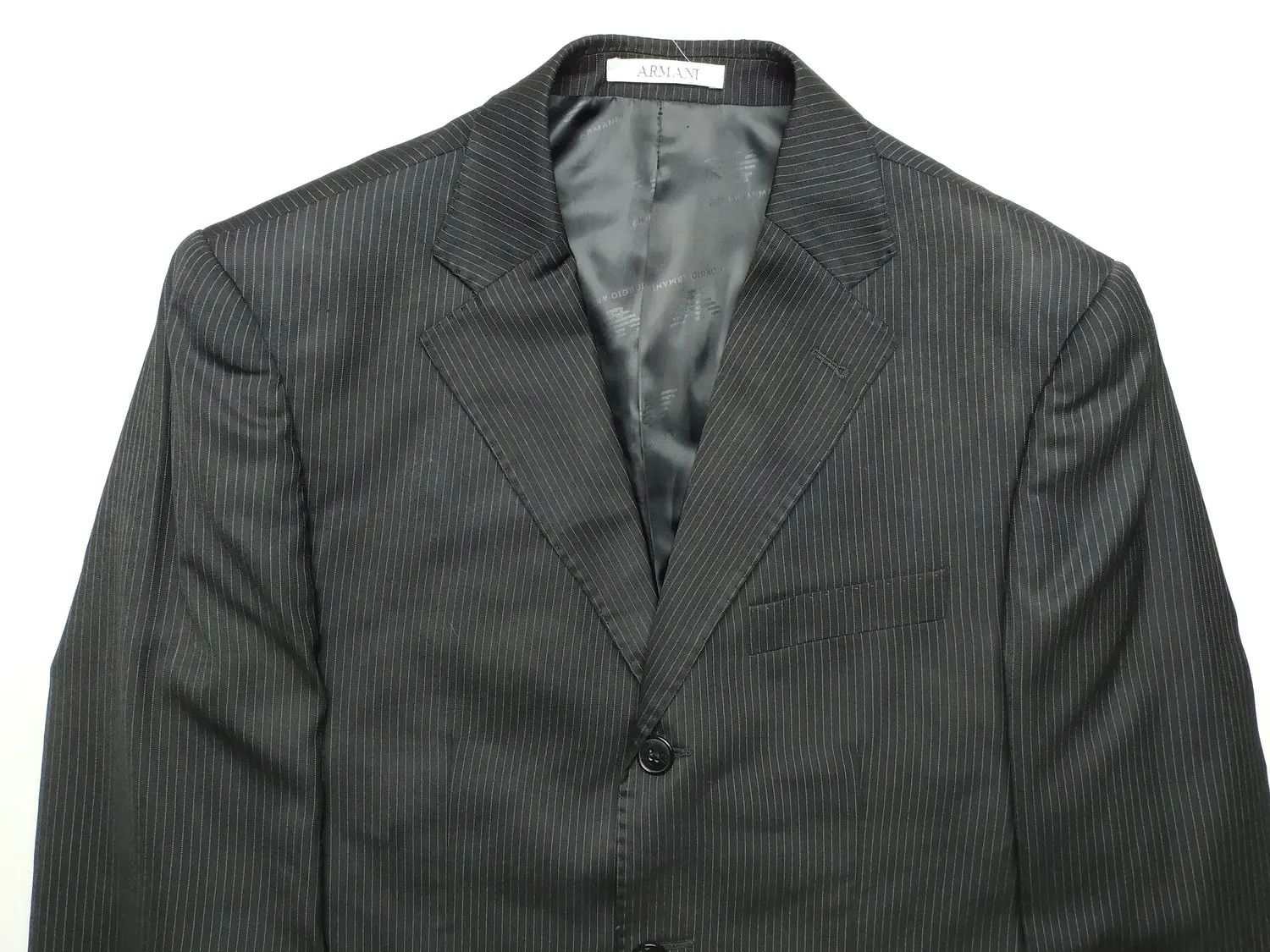 Armani × Giorgio Armani Armani Collezioni Striped classic Wool/Silk Blazer Size 50R - 3 Thumbnail