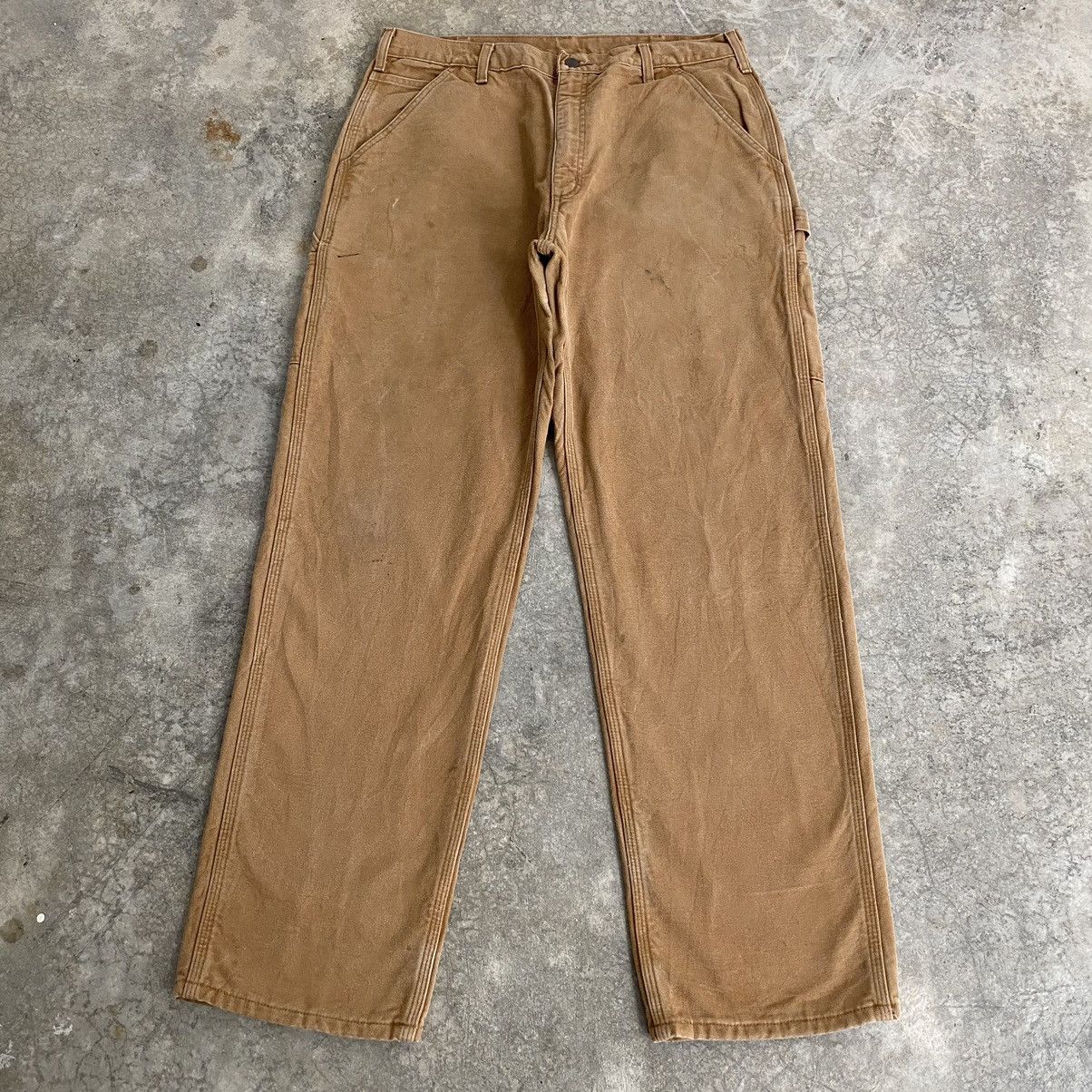 Carhartt Vintage Carhartt Blanket Lined Tan Carpenter Work Pants Size US 35 - 5 Thumbnail
