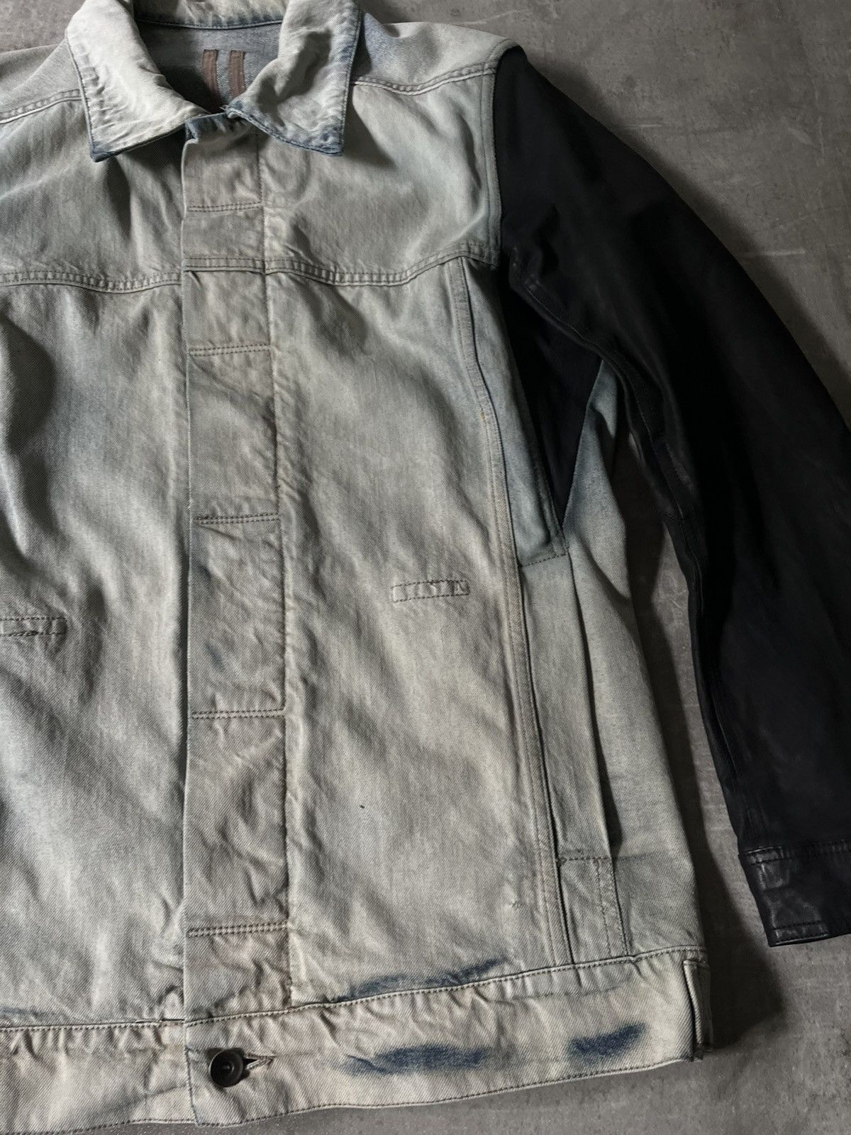 Rick Owens × Rick Owens Drkshdw Rick Owens hybrid denim calf stooge trucker jacket grail Size US L / EU 52-54 / 3 - 3 Thumbnail