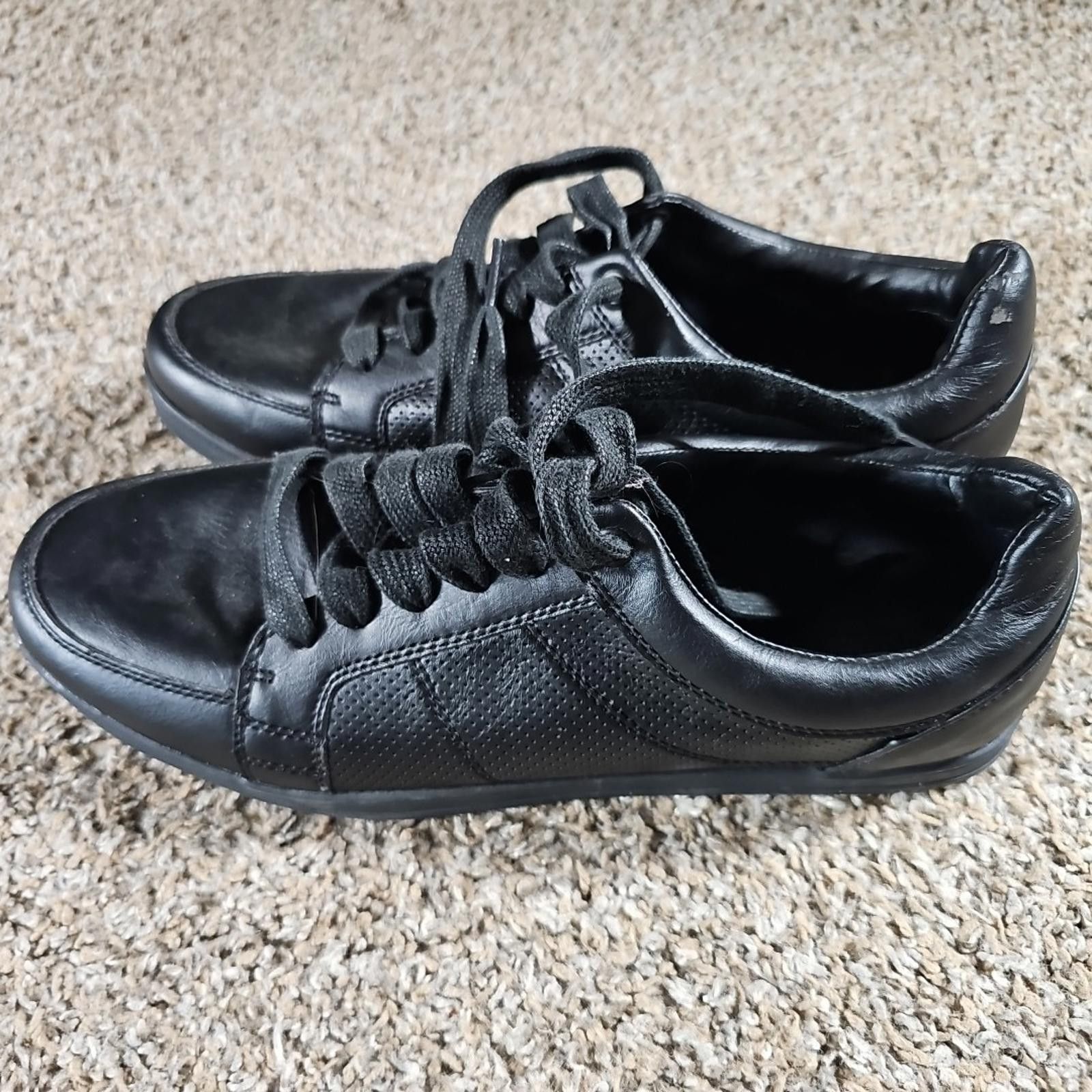 Mossimo Mossimo Supply Black Low Top Leather Shoes 10.5 Size US 10.5 / EU 43-44 - 4 Thumbnail