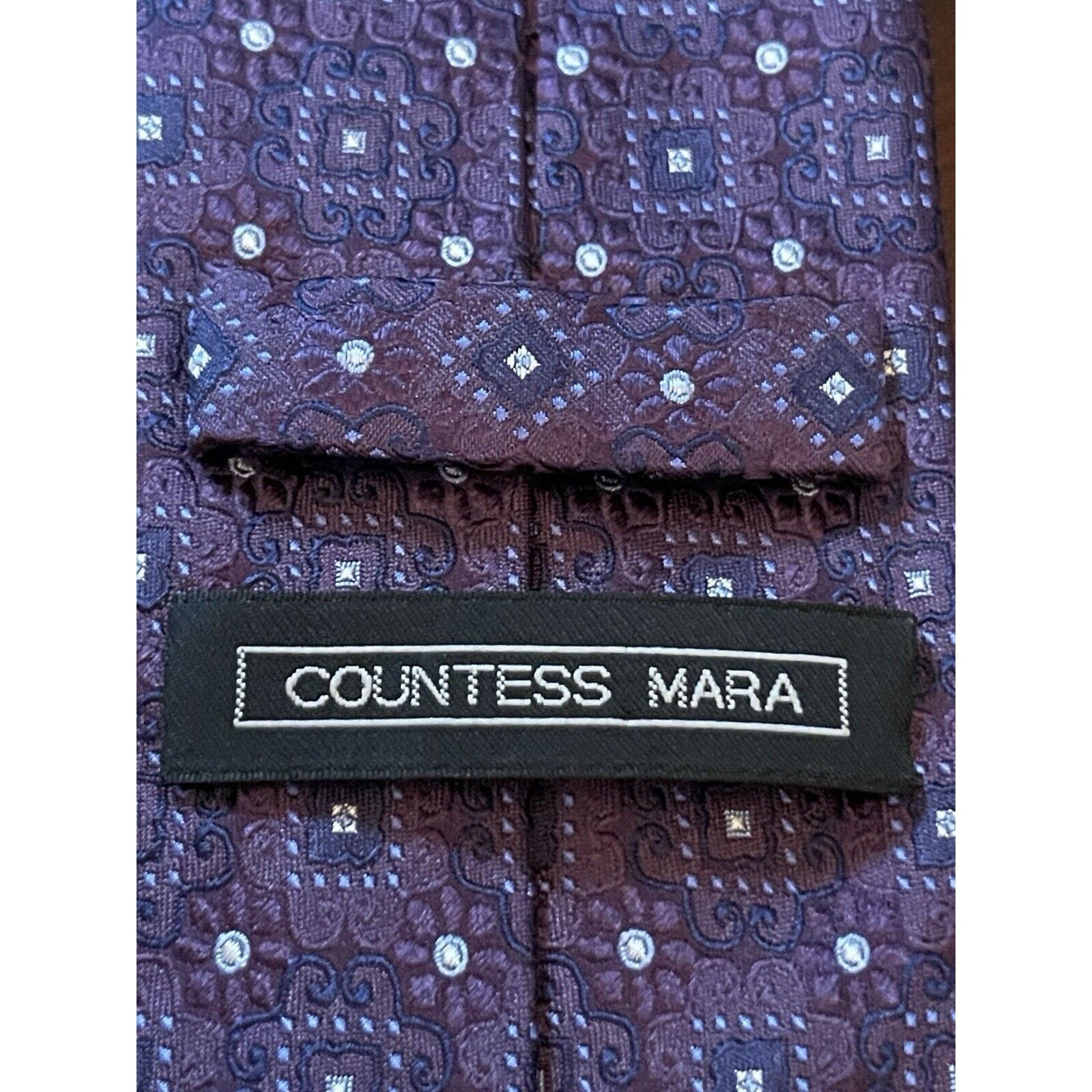 Countess Mara Countess Mara Purple Blue Hand Made 100% Silk Made In China Size ONE SIZE - 9 Thumbnail