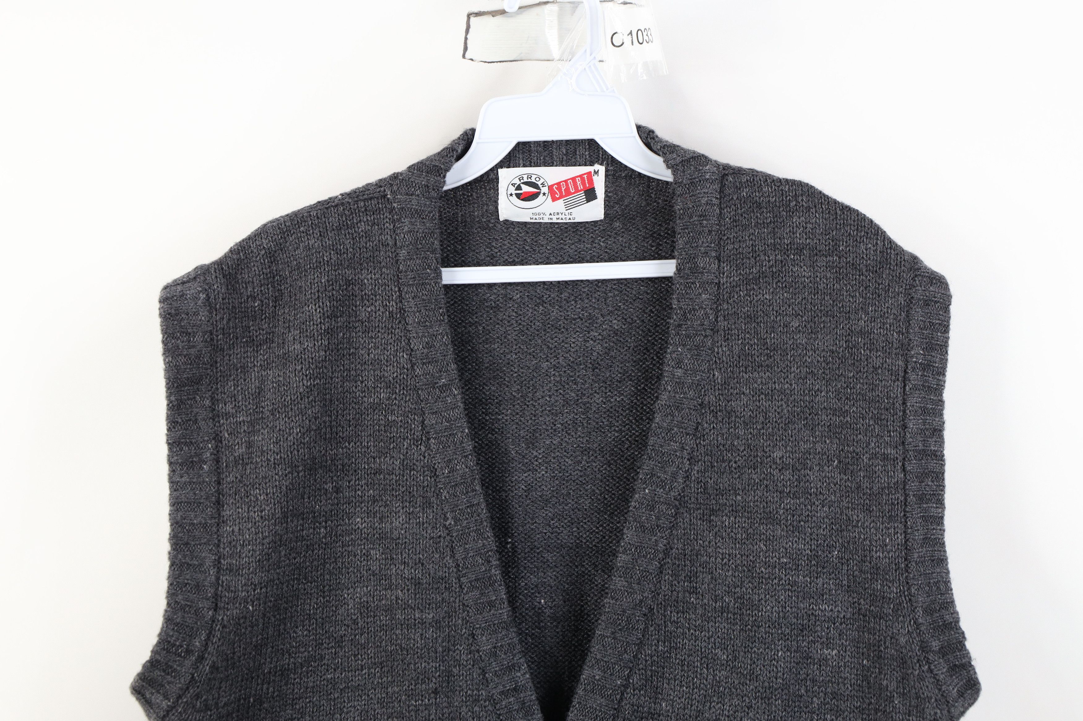 Vintage Vintage 70s 80s Streetwear Ribbed Knit Cardigan Sweater Vest Size US M / EU 48-50 / 2 - 2 Thumbnail