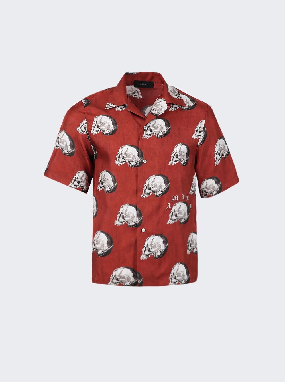 Amiri o1gr1nt0924 All Over Skull Bowling Shirt in Red Size US S / EU 44-46 / 1 - 1 Thumbnail