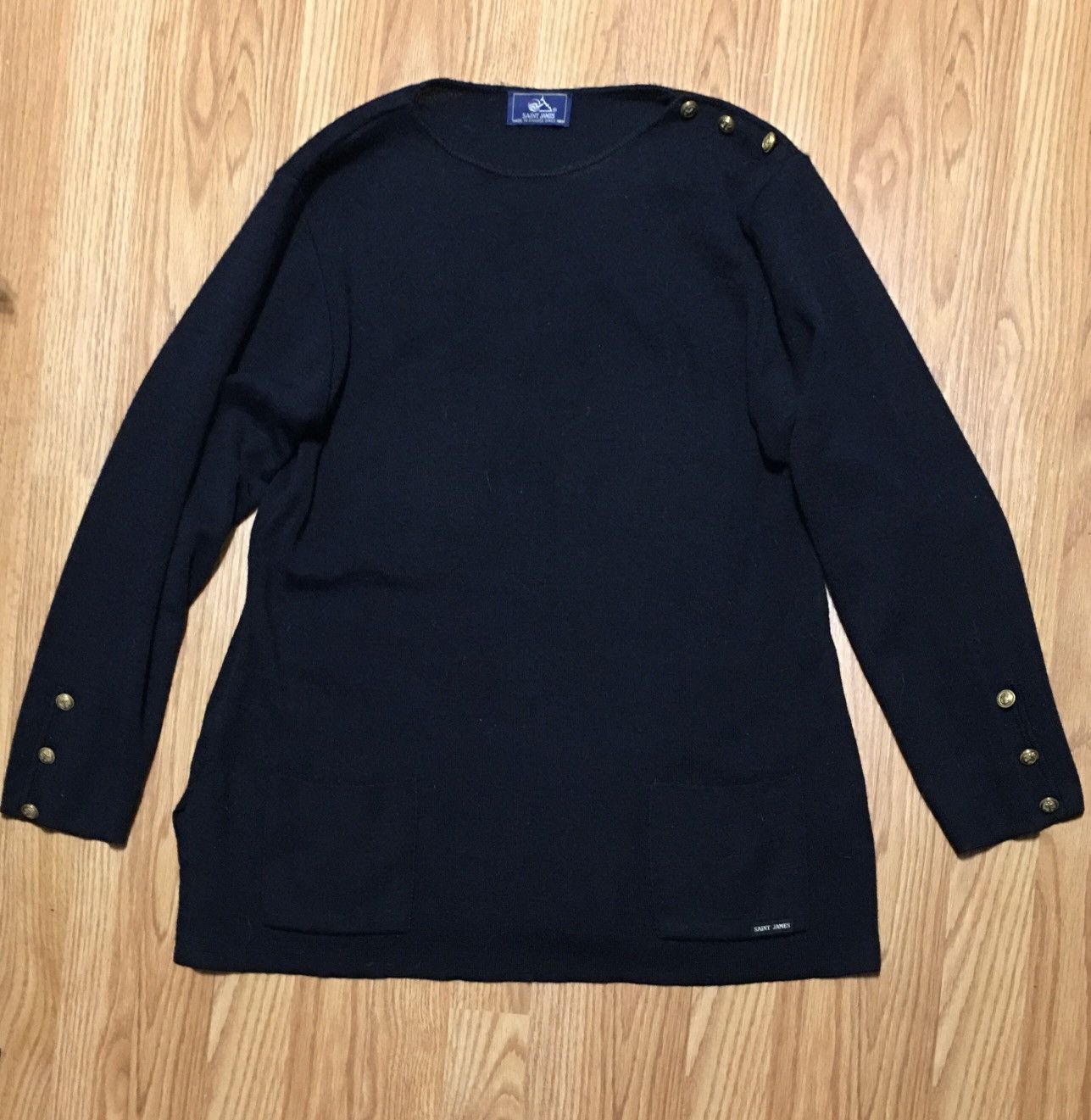 Saint James Saint James France Dark Navy Blue Wool Sweater Size L / US 10 / IT 46 - 6 Thumbnail