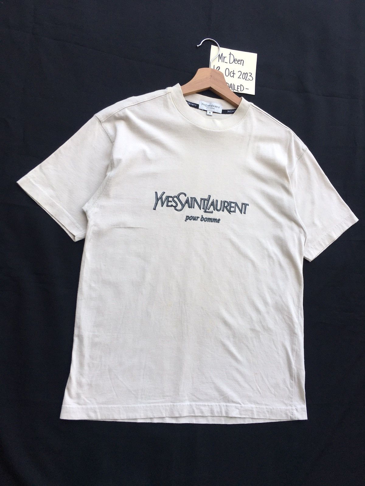 Yves Saint Laurent Rare Vintage Yves Saint Laurent YSL Big Logo Spellout Tee Size US M / EU 48-50 / 2 - 2 Thumbnail