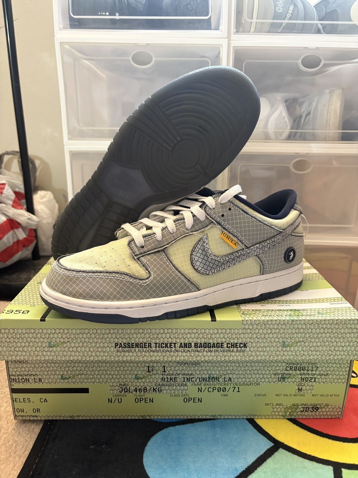 Size 8.5 - Nike‎ Dunk Low x Union LA Passport Pack - Argon Nike Dunk Low Union Passport Pack Argon Nike Dunk Low Union  main image 3