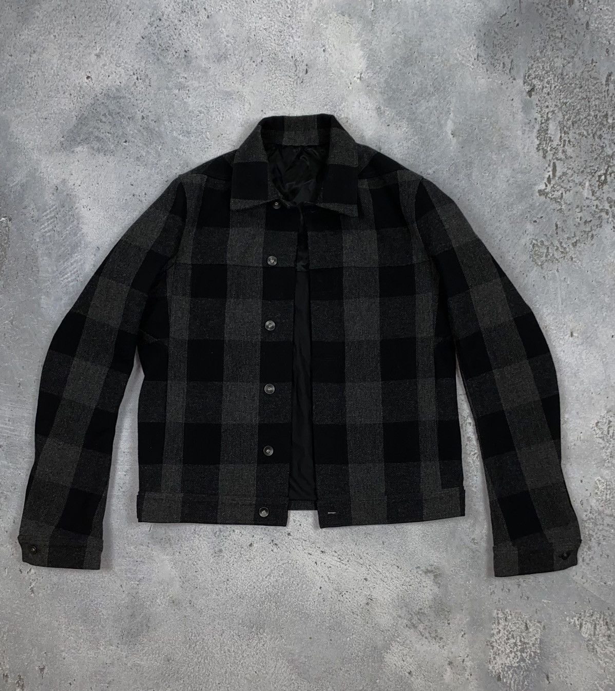 Rick Owens wool checked jacket sample