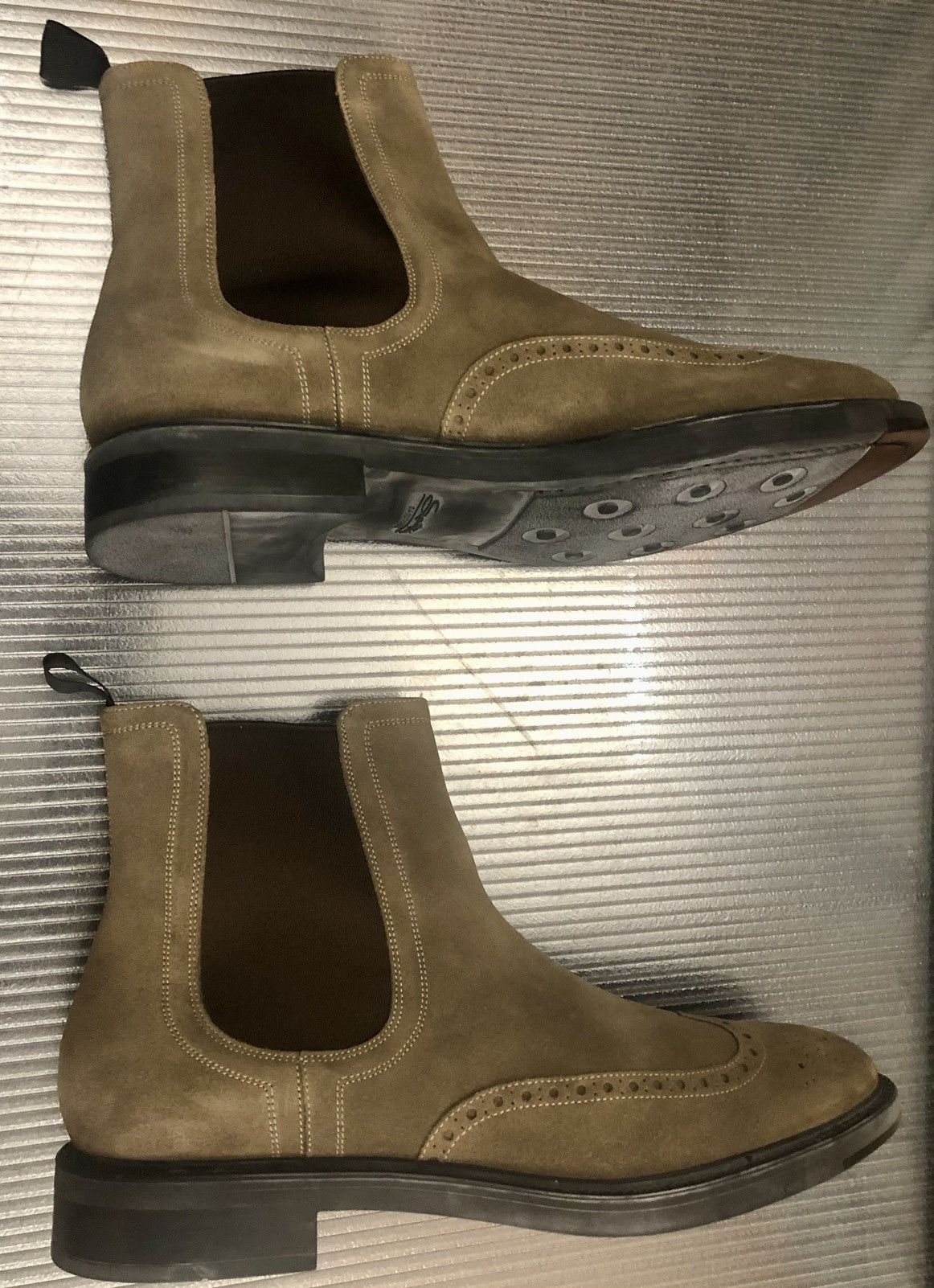 Santoni Santoni 🇮🇹 brown suede commando Chelsea boots 11.5 US NEW Size US 11.5 / EU 44-45 - 6 Thumbnail