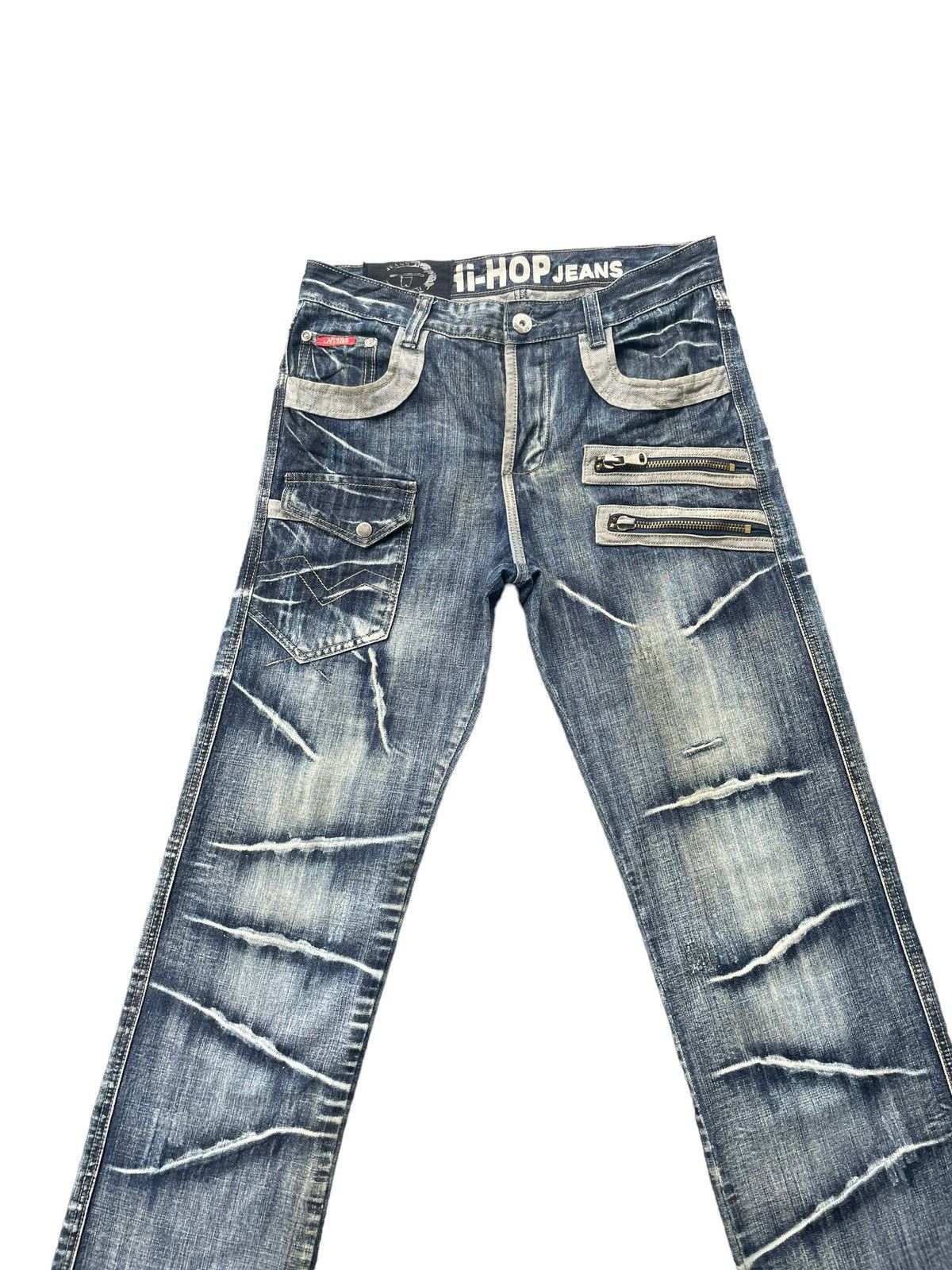 Japanese Brand Hi-Hop Custom Distresed Denim Size US 34 / EU 50 - 3 Thumbnail