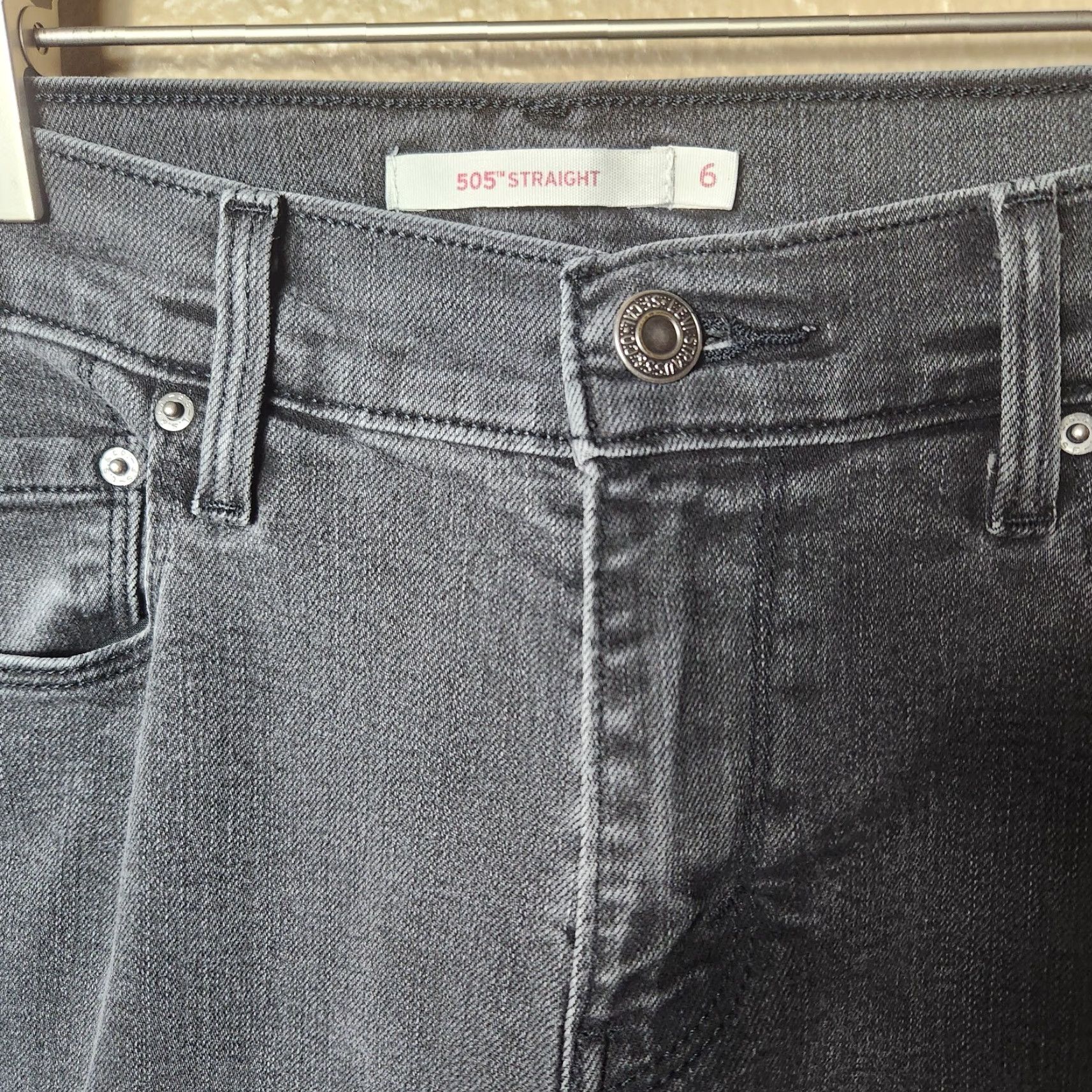 Levi's Levi's 505 Straight Mid Rise Jeans Womens Size 6 Gray Denim Regular Style Classic Vintage: No Size 28" / US 6 / IT 42 - 3 Thumbnail