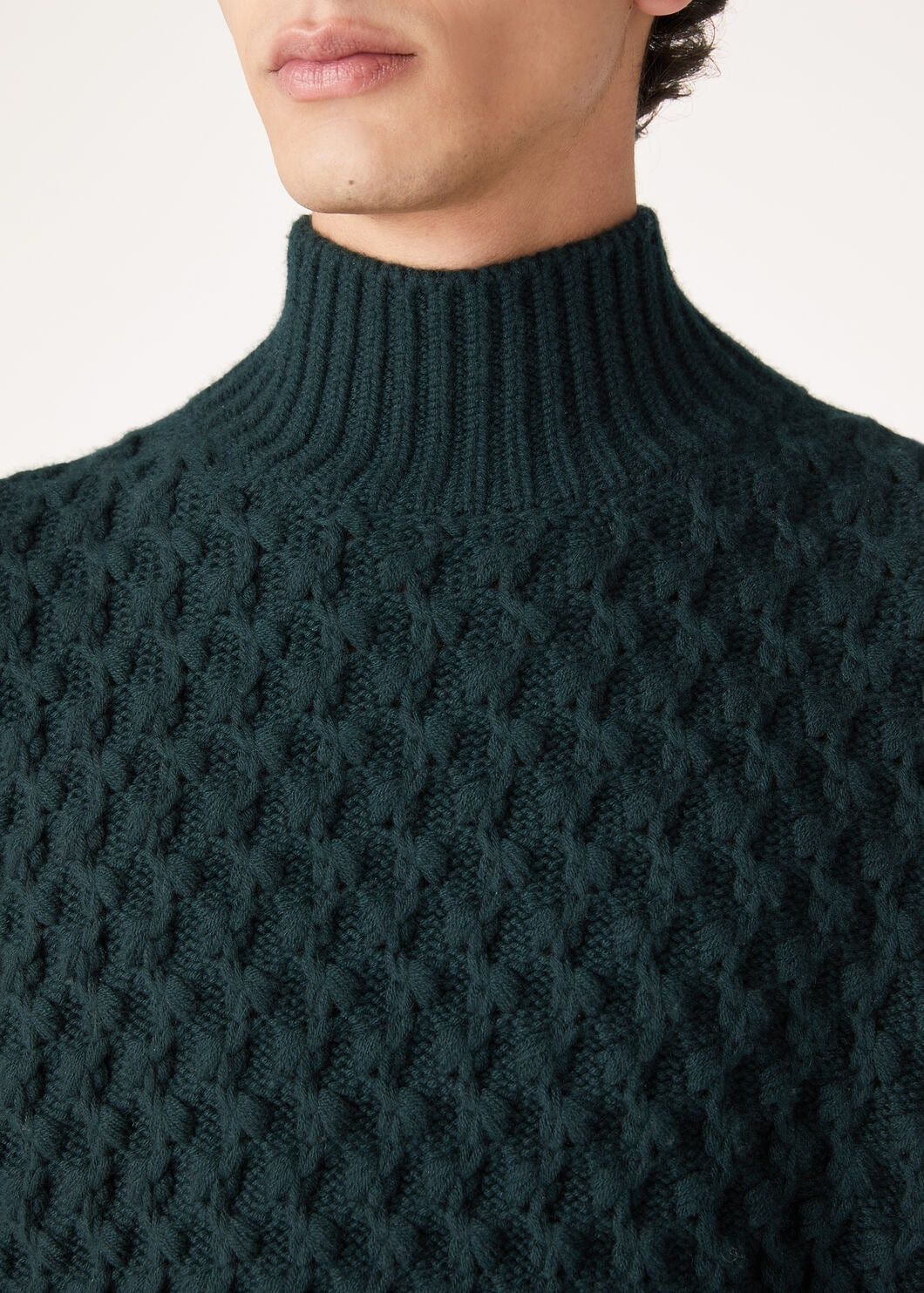 Loro Piana o1w1db10725 FAO5139 Vallé Polo Neck Sweater in Dark Green Size US XL / EU 56 / 4 - 3 Thumbnail
