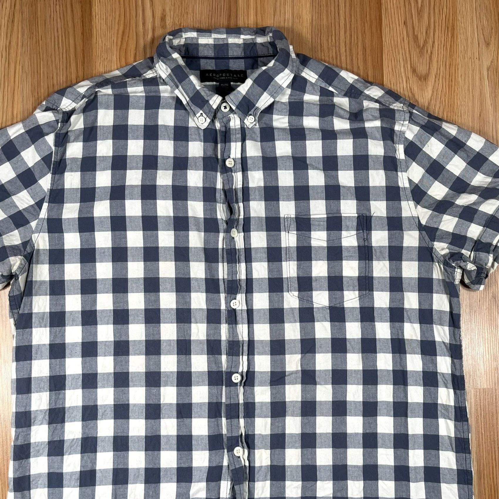 Aeropostale Aeropostale Shirt Mens XL Button Down Short Sleeve Multicolor Plaid Check Casual Size US XL / EU 56 / 4 - 2 Thumbnail