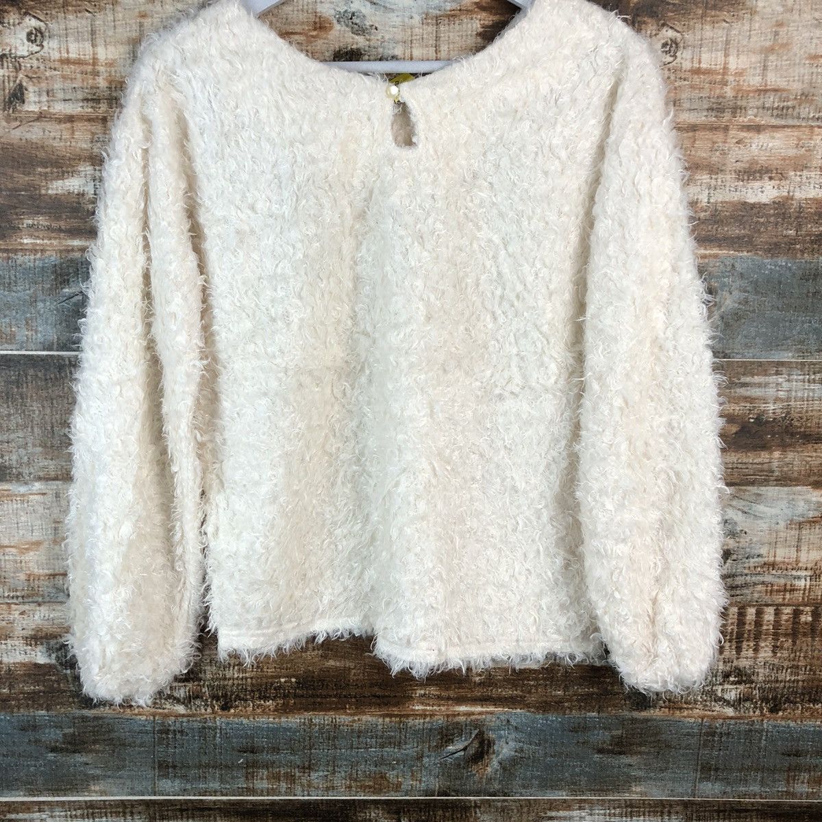 Homespun Knitwear × Japanese Brand DLL One Way White Mohair shaggy fur vintage Knitwear #C055 Size S / US 4 / IT 40 - 14 Thumbnail
