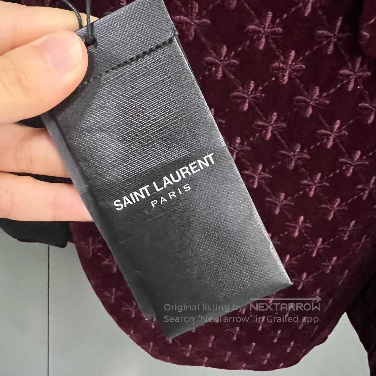 Saint Laurent Paris Saint Laurent Burgundy Velvet Blazer. Size XXS / US 00 / IT 34 - 3 Thumbnail