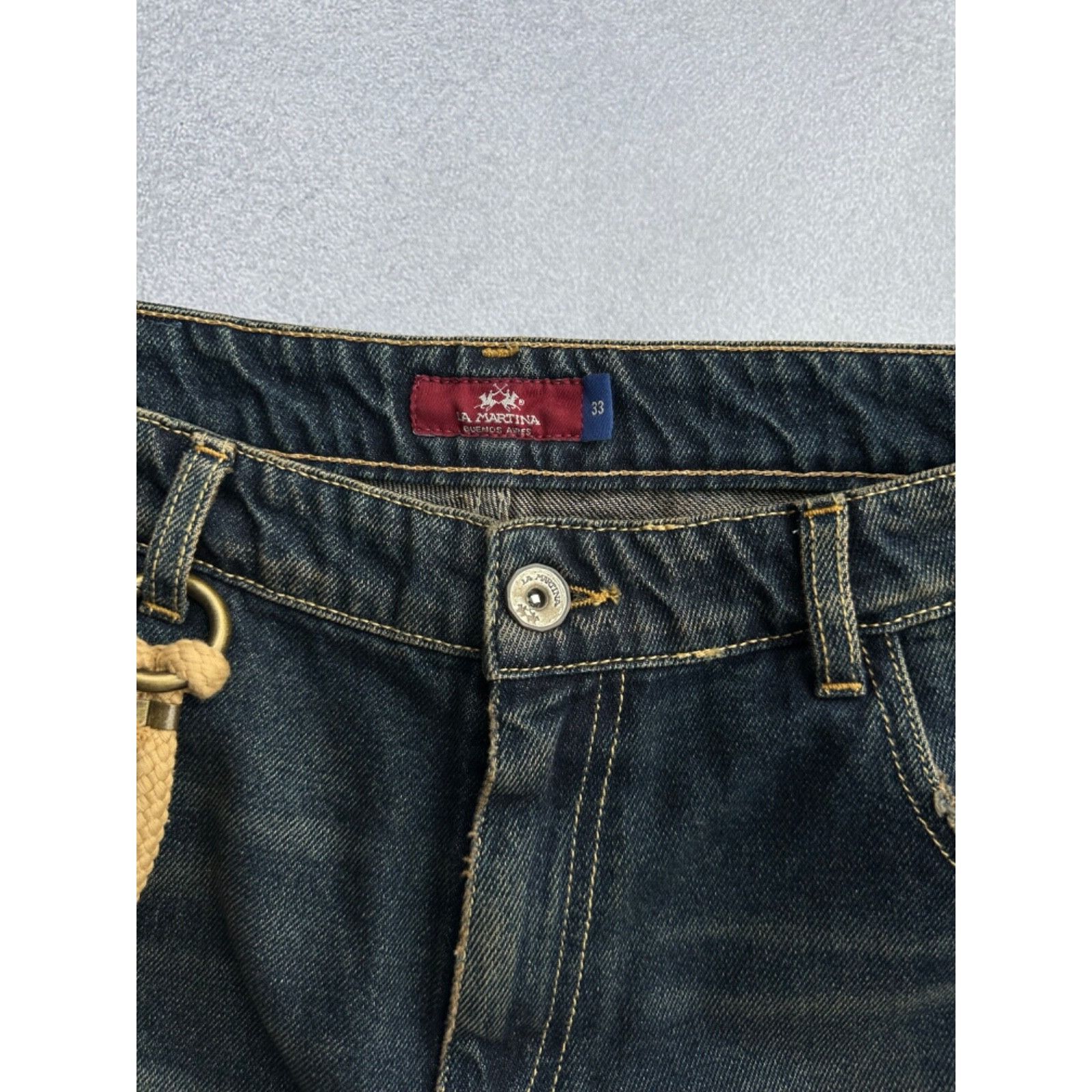 La Martina VTG La Martina Argentina Selvedge Dirty Denim Jeans Size US 33 - 7 Thumbnail
