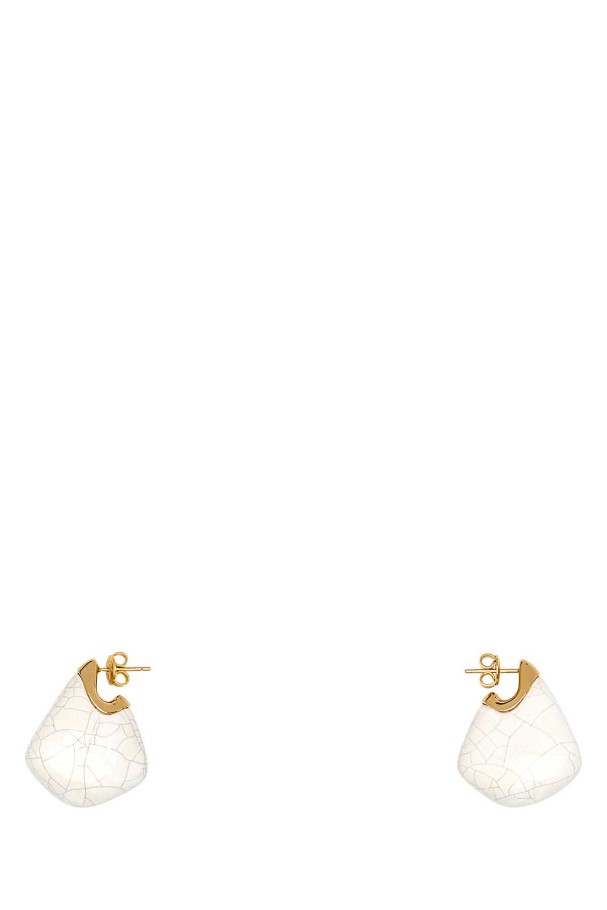 Bottega Veneta Ceramic And Silver Small Finn Earrings Size ONE SIZE - 1 Thumbnail