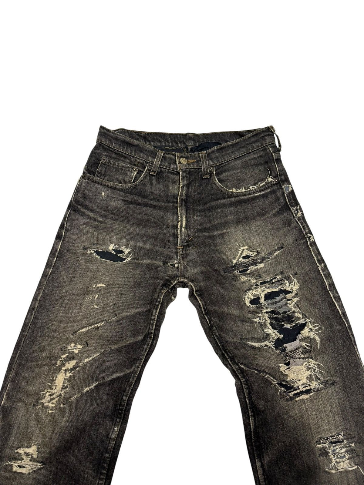 Levi's × Undercover Rare Levis Black Thrashed Destroyed Denim Jeans Size US 29 - 7 Thumbnail