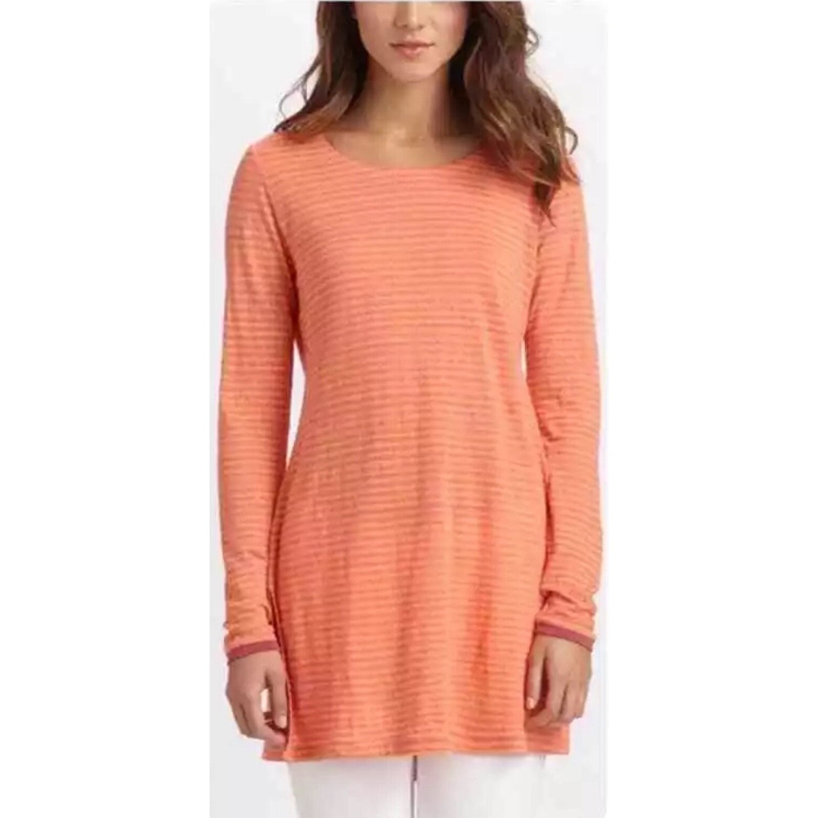 Eileen Fisher NWT Eileen Fisher (S) Linen Tunic Organic Preppy Pink Orange Size S / US 4 / IT 40 - 8 Thumbnail